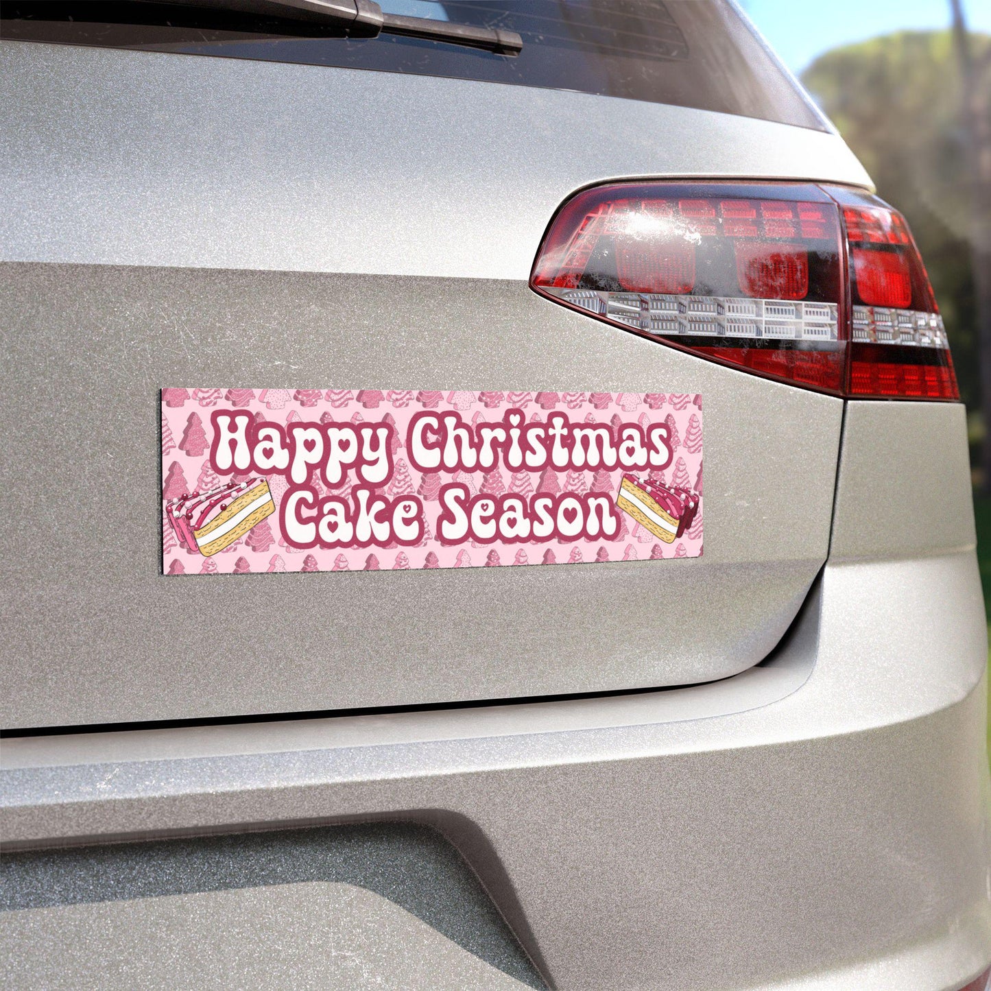 Happy Christmas Tree Cake Season Car Magnet