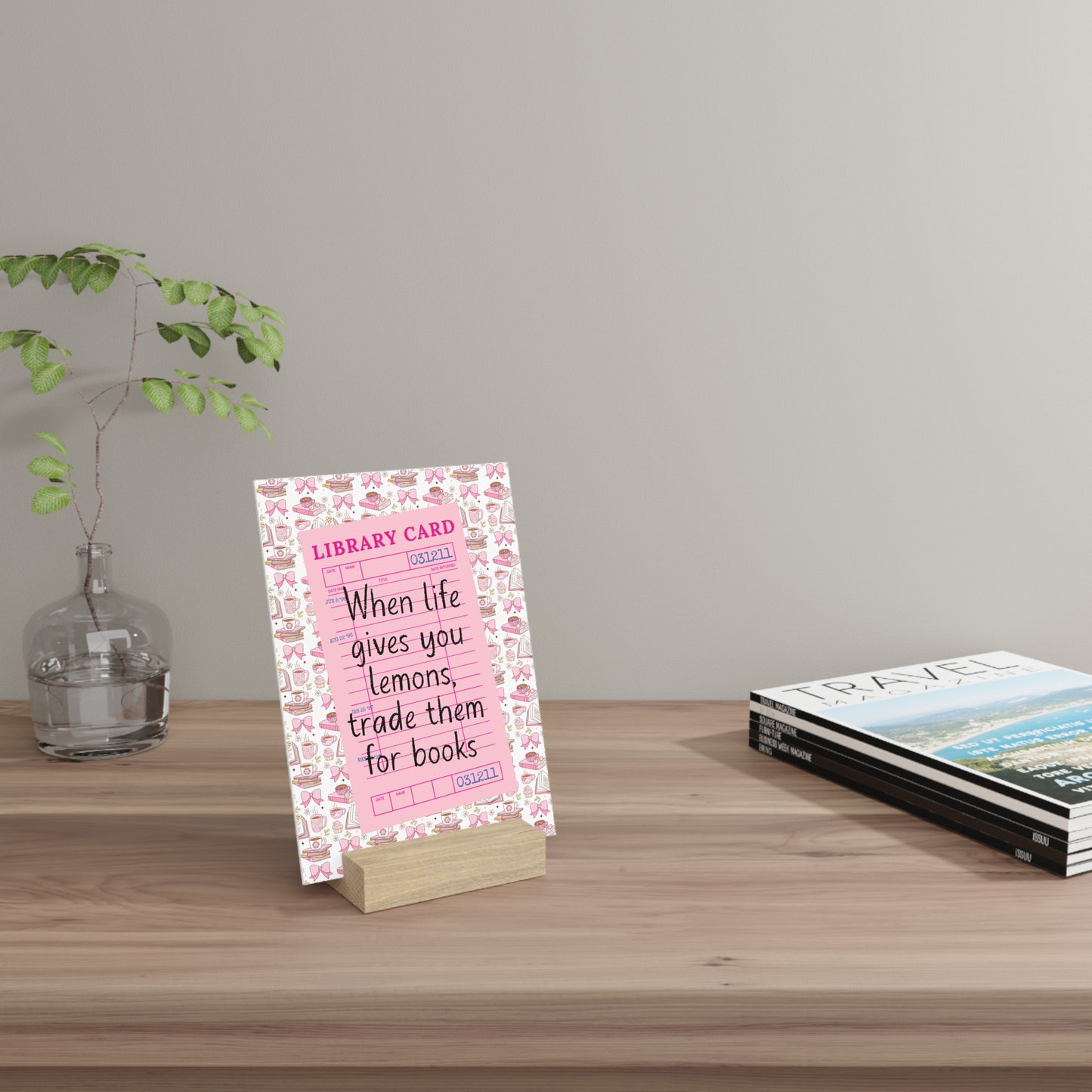 Trade Lemons for Books Bookshelf Decor with Stand