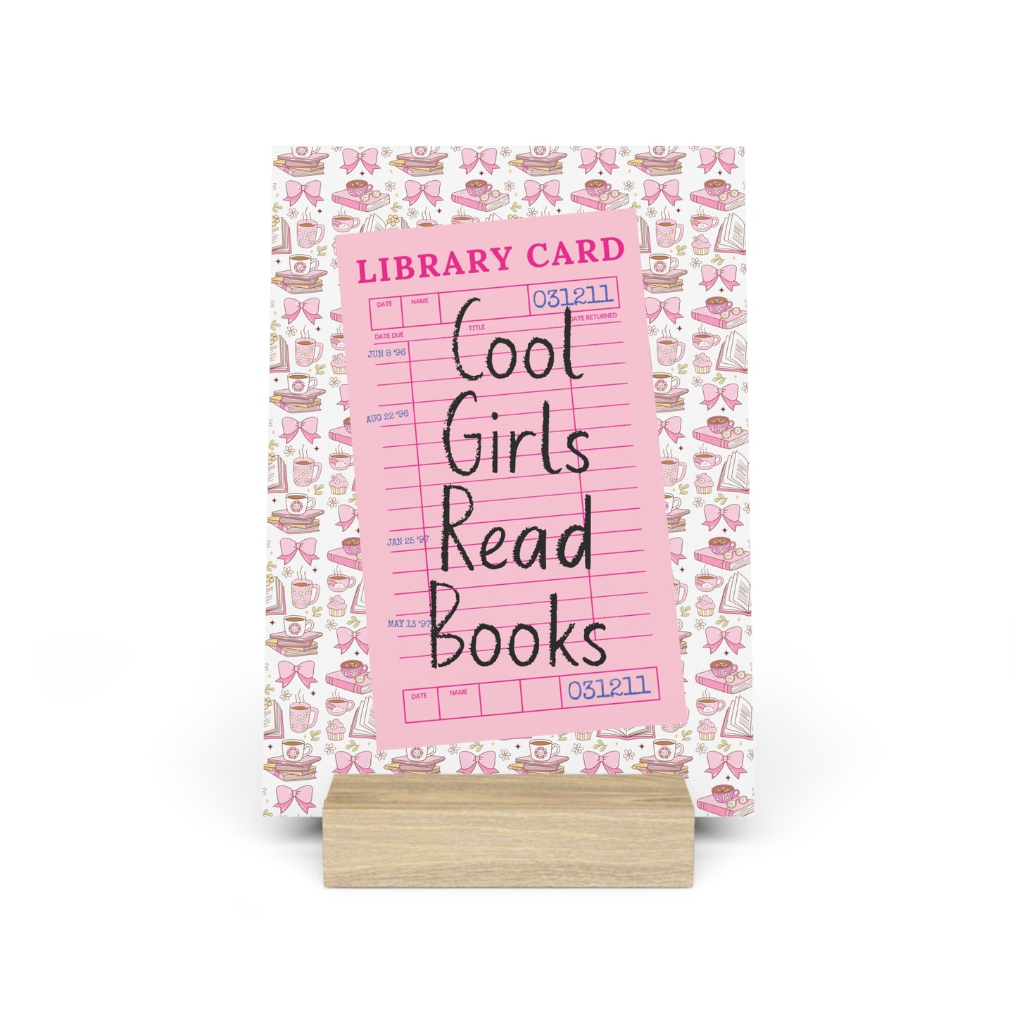 Cool Girls Read Books Bookshelf Decor with Stand