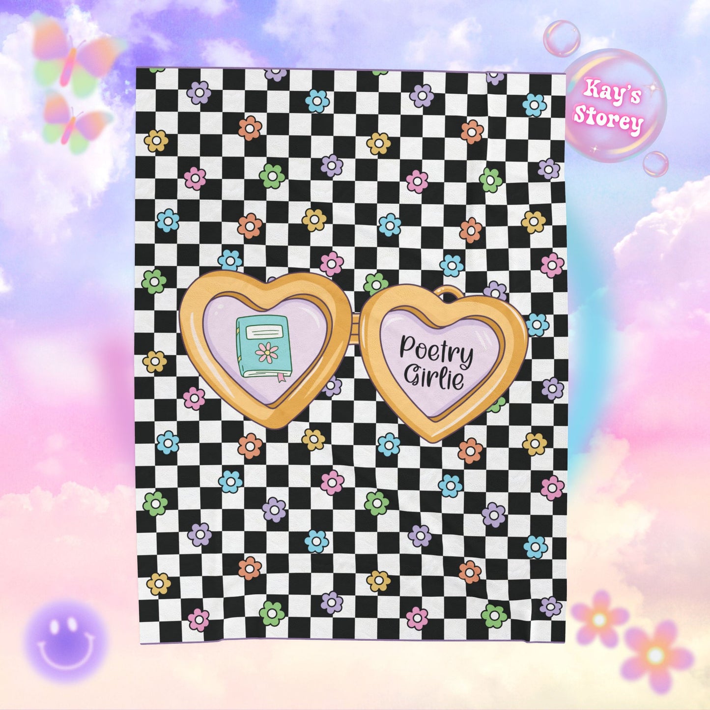 Poetry Girlie Velveteen Plush Blanket