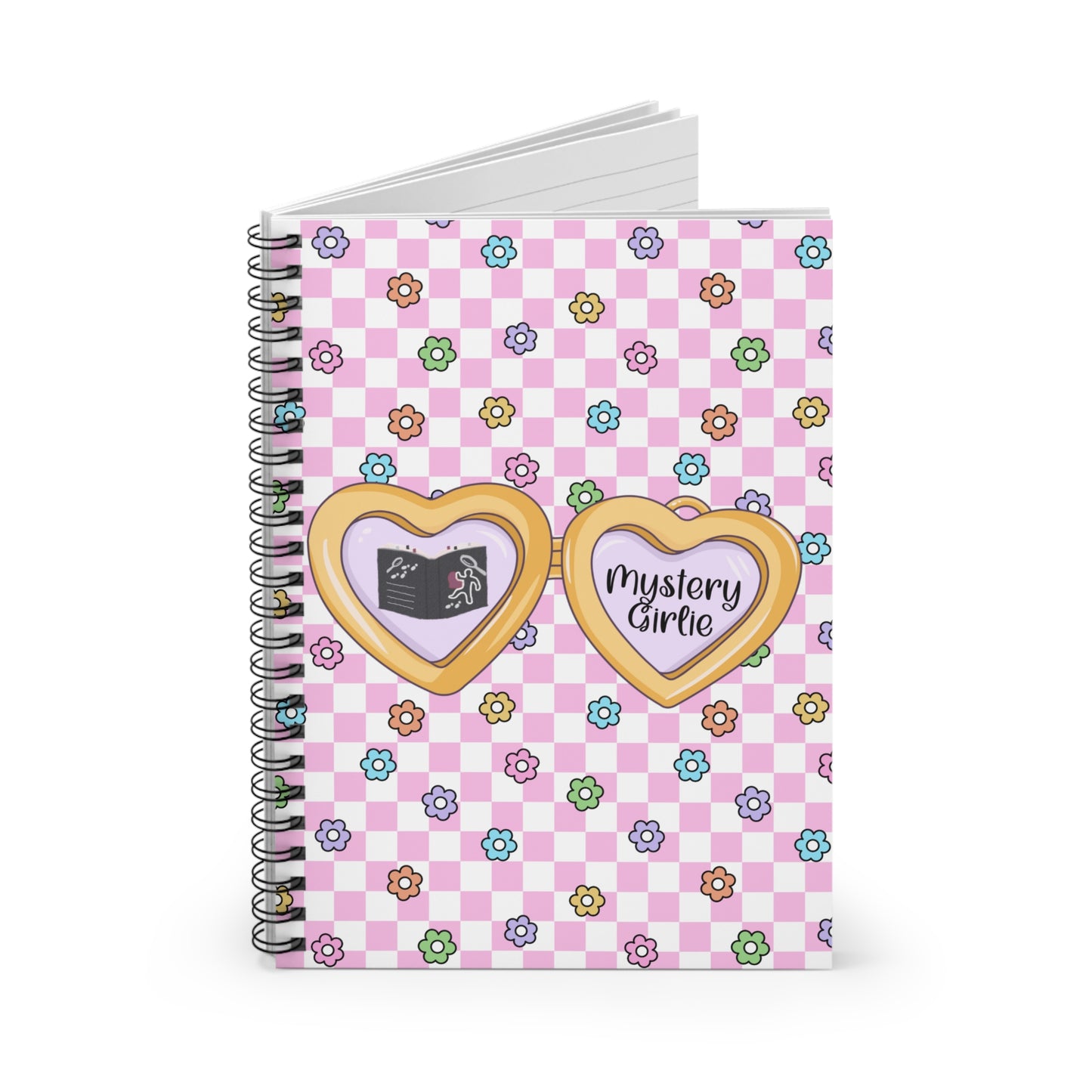 Pink Mystery Girlie Spiral Notebook - Ruled Line