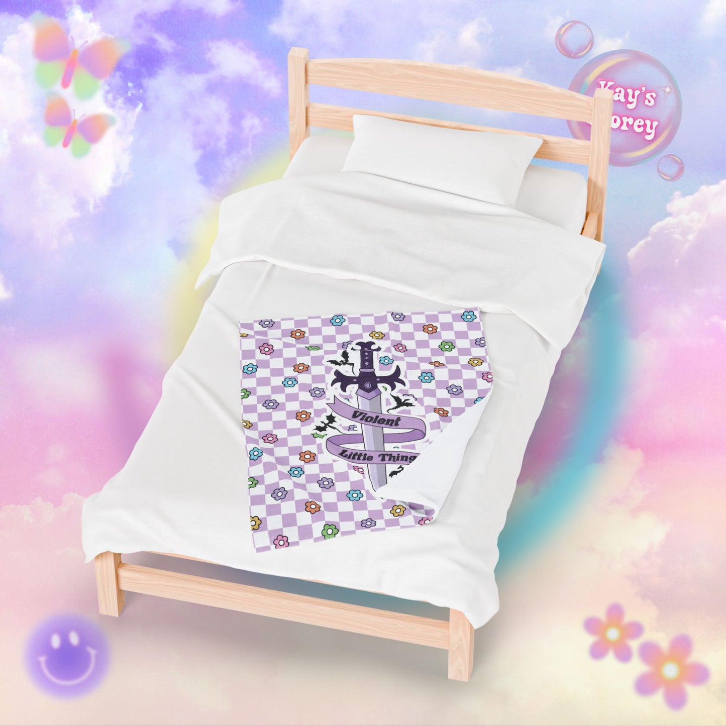 Purple Violent Little Thing Velveteen Plush Blanket