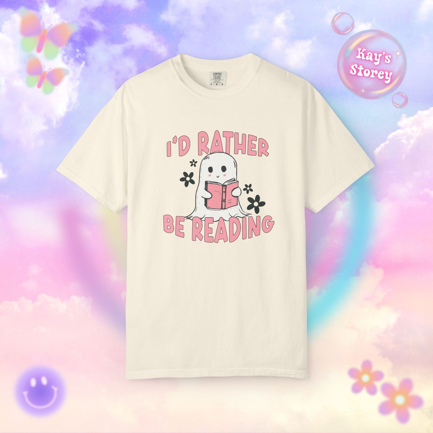 Ghostie I'd Rather Be Reading Comfort Colors T-Shirt
