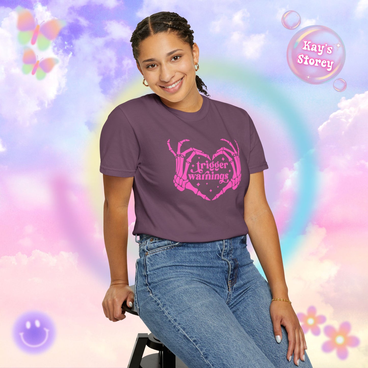 Pink Trigger Warnings Comfort Colors T-Shirt