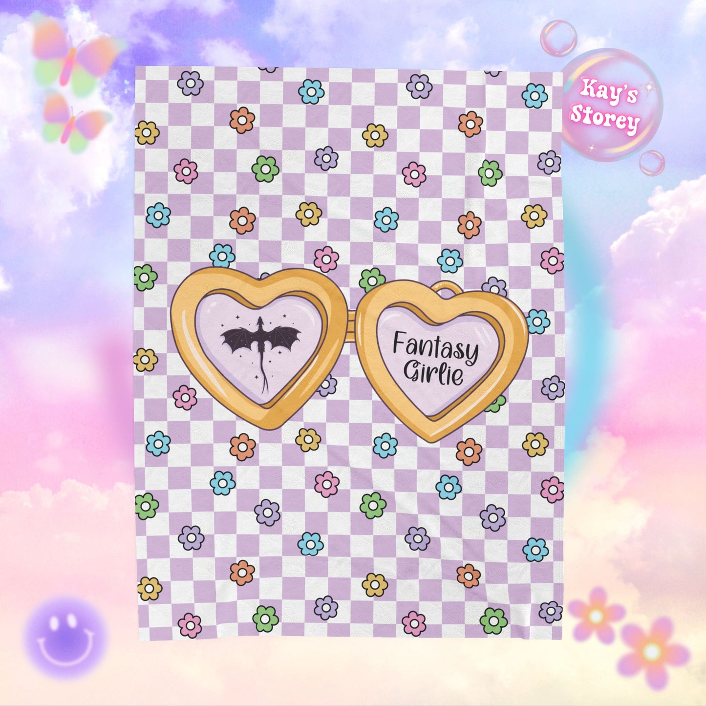 Purple Fantasy Girlie Velveteen Plush Blanket