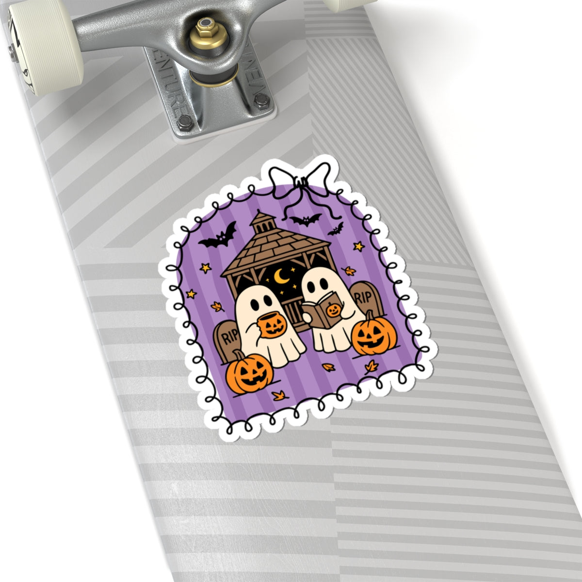 Ghost Book Club Sticker - Kiss-Cut Stickers, Halloween Sticker, Cute Ghost Design, Spooky Sticker, Decorative Sticker for Journals