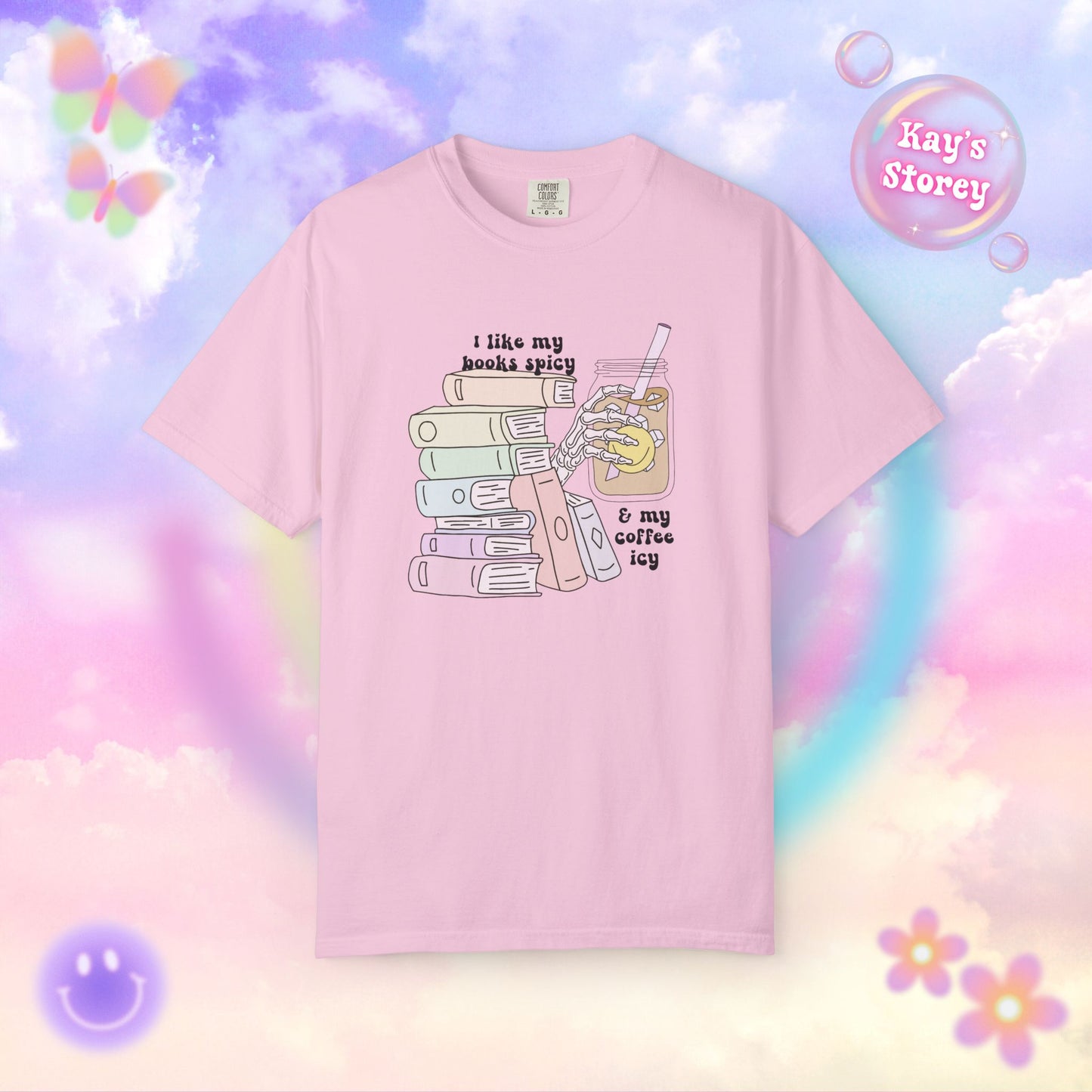 Books Spicy, Coffee Icy Comfort Colors T-Shirt