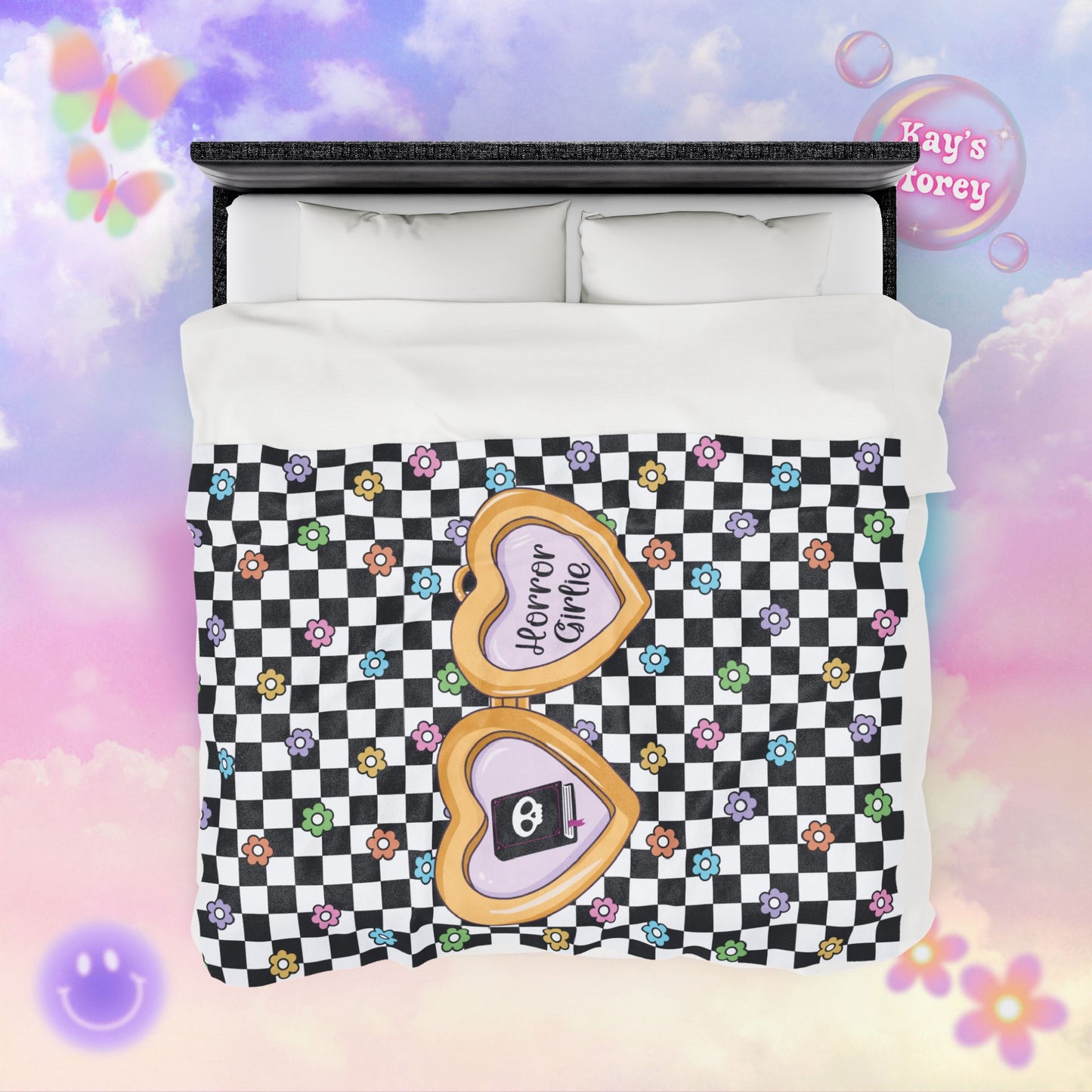 Horror Girlie Velveteen Plush Blanket