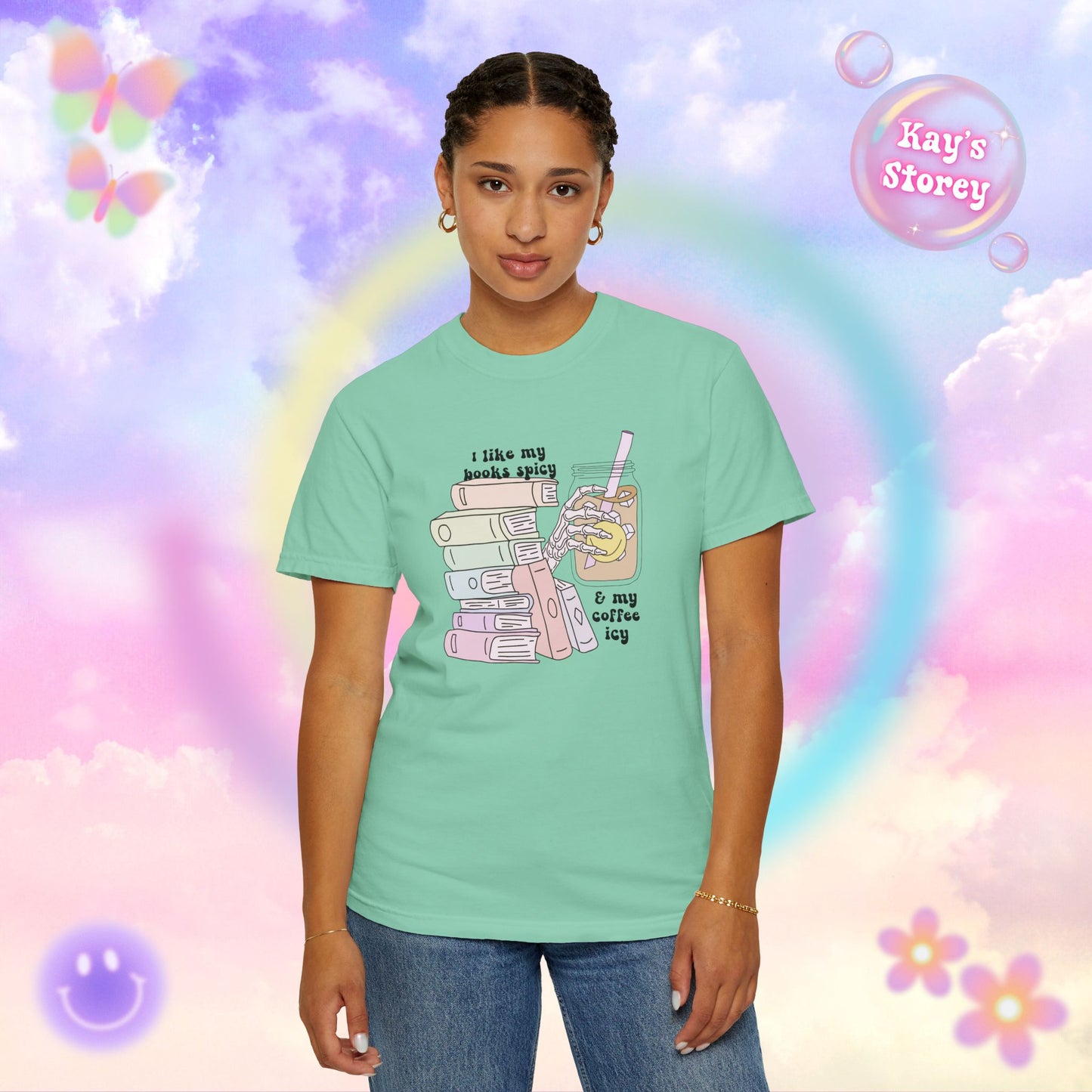 Books Spicy, Coffee Icy Comfort Colors T-Shirt