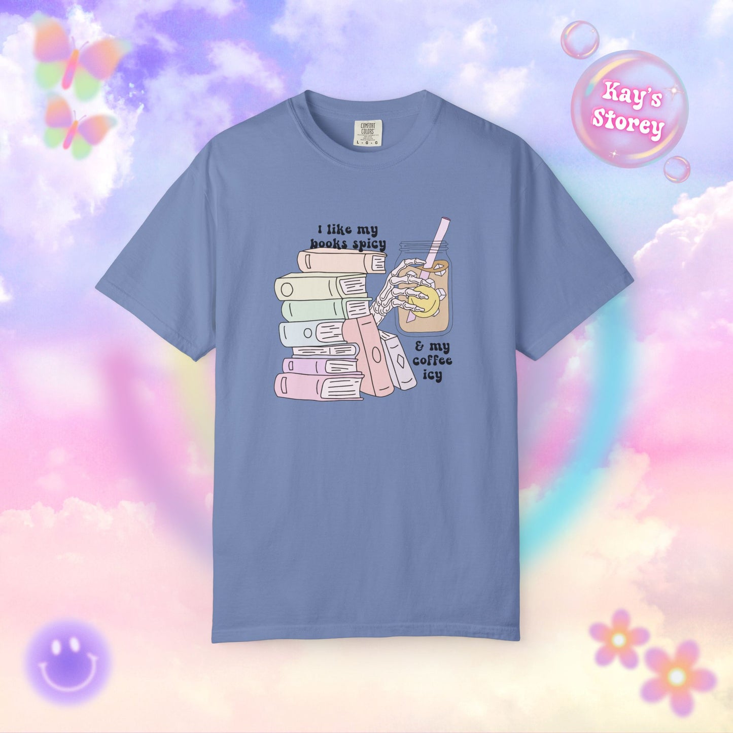 Books Spicy, Coffee Icy Comfort Colors T-Shirt