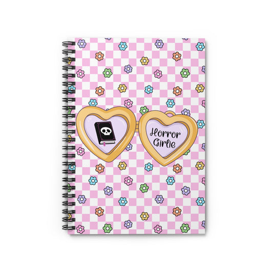 Pink Horror Girlie Spiral Notebook - Ruled Line