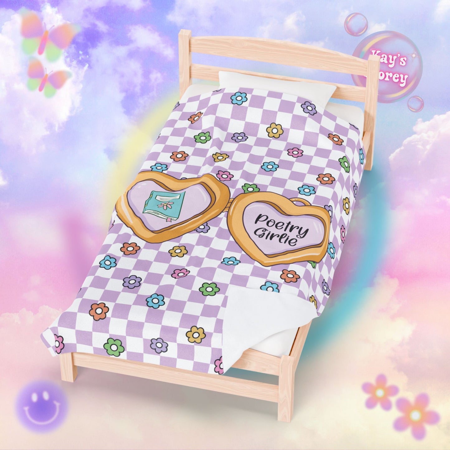 Purple Poetry Girlie Velveteen Plush Blanket