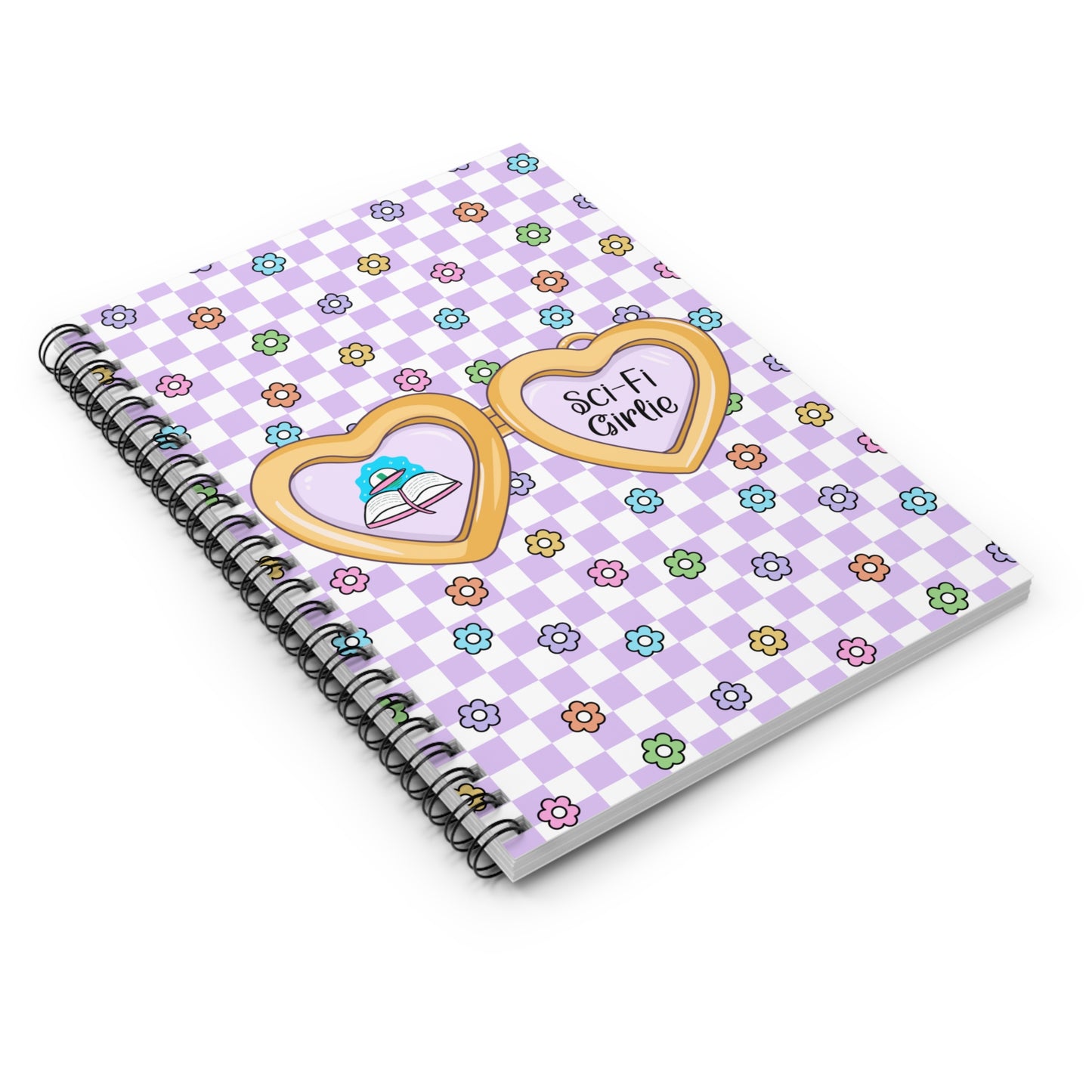Purple Sci-Fi Girlie Spiral Notebook - Ruled Line