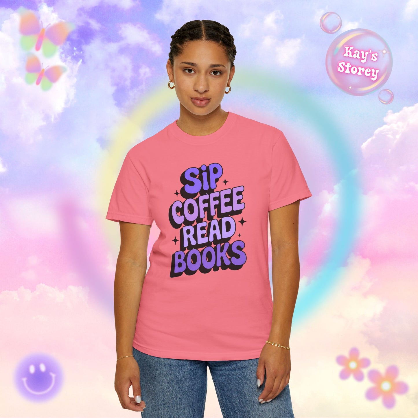 Sip Coffee Read Books Comfort Colors T-Shirt