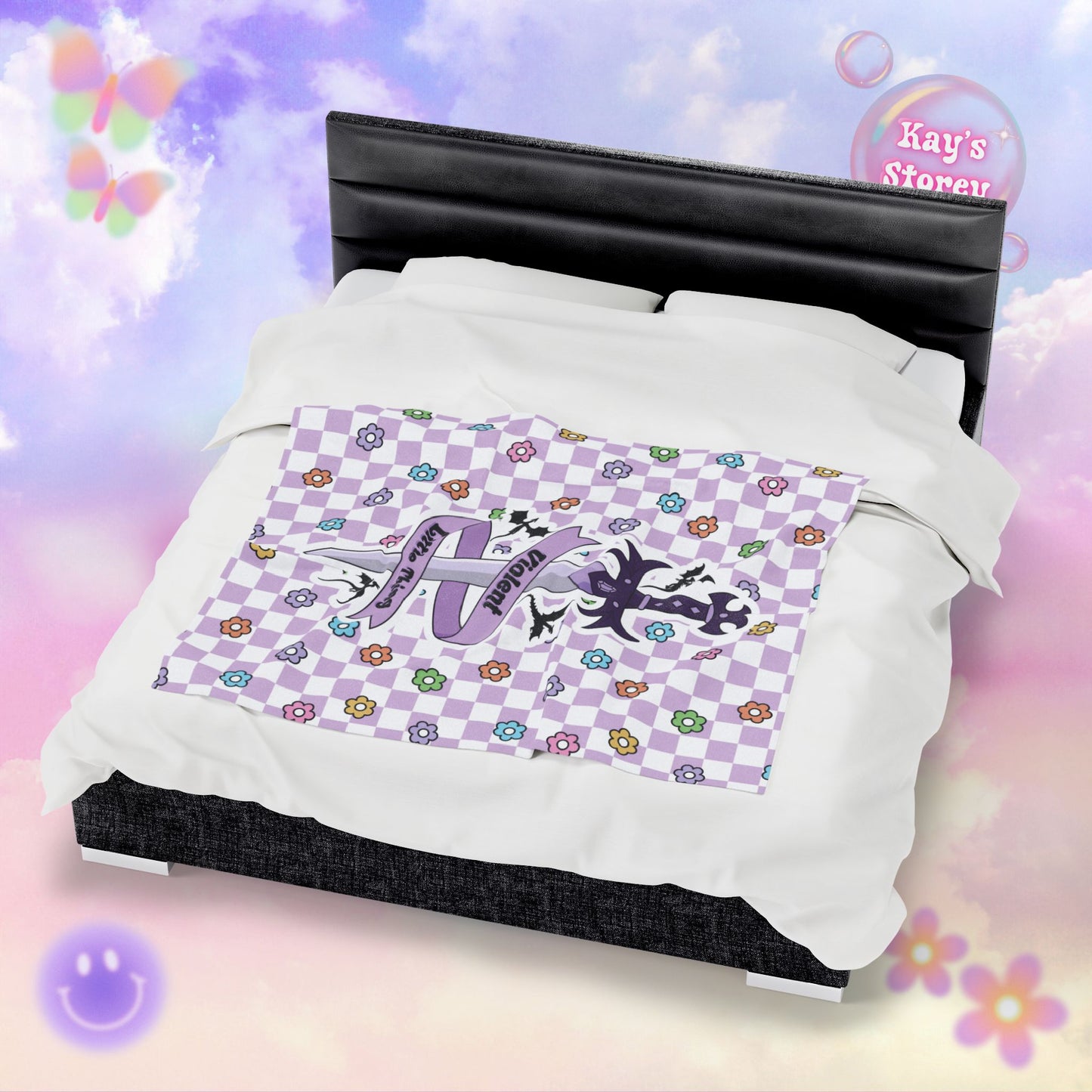 Purple Violent Little Thing Velveteen Plush Blanket