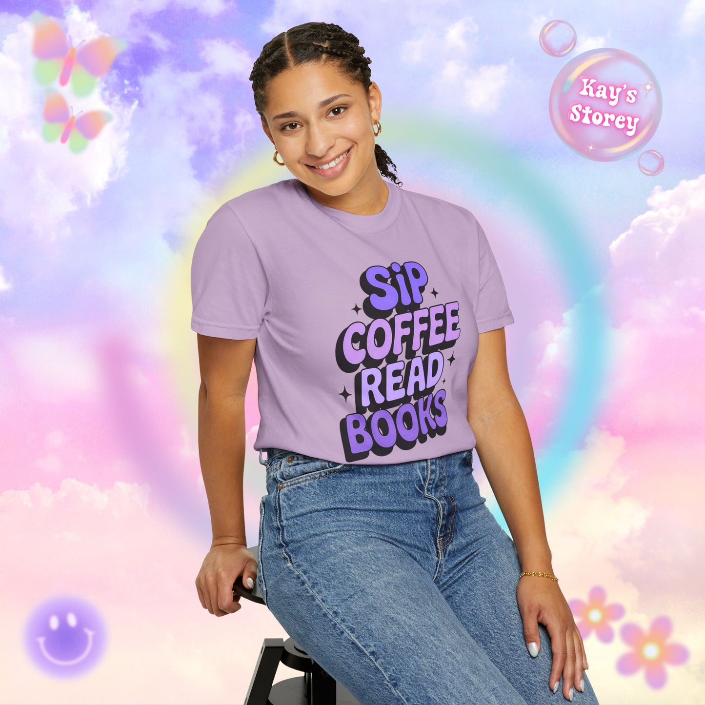 Sip Coffee Read Books Comfort Colors T-Shirt