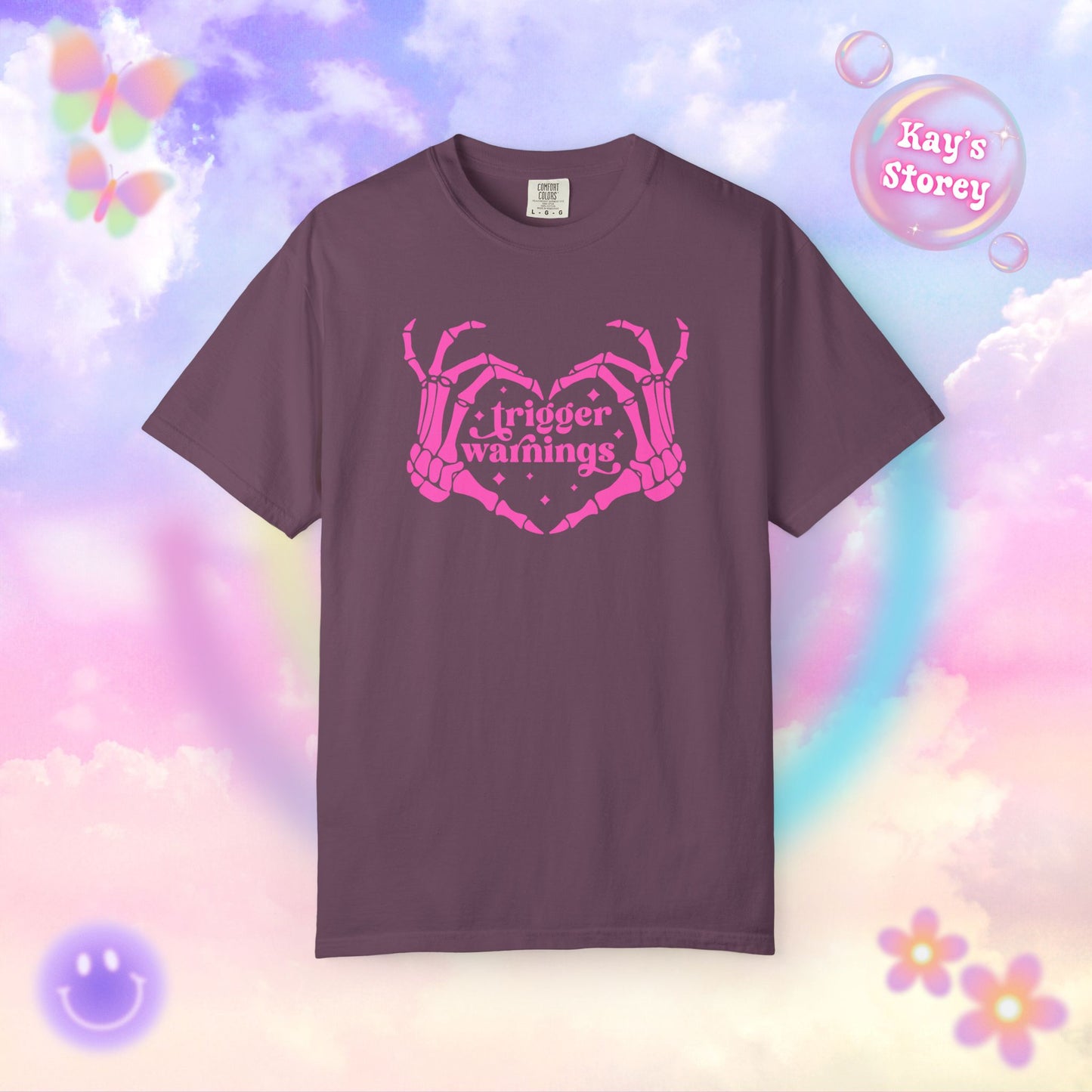 Pink Trigger Warnings Comfort Colors T-Shirt