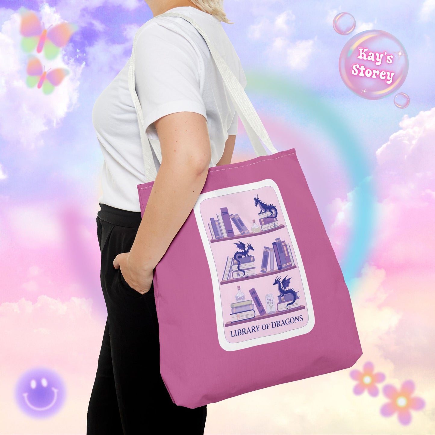 Library of Dragons Tote Bag