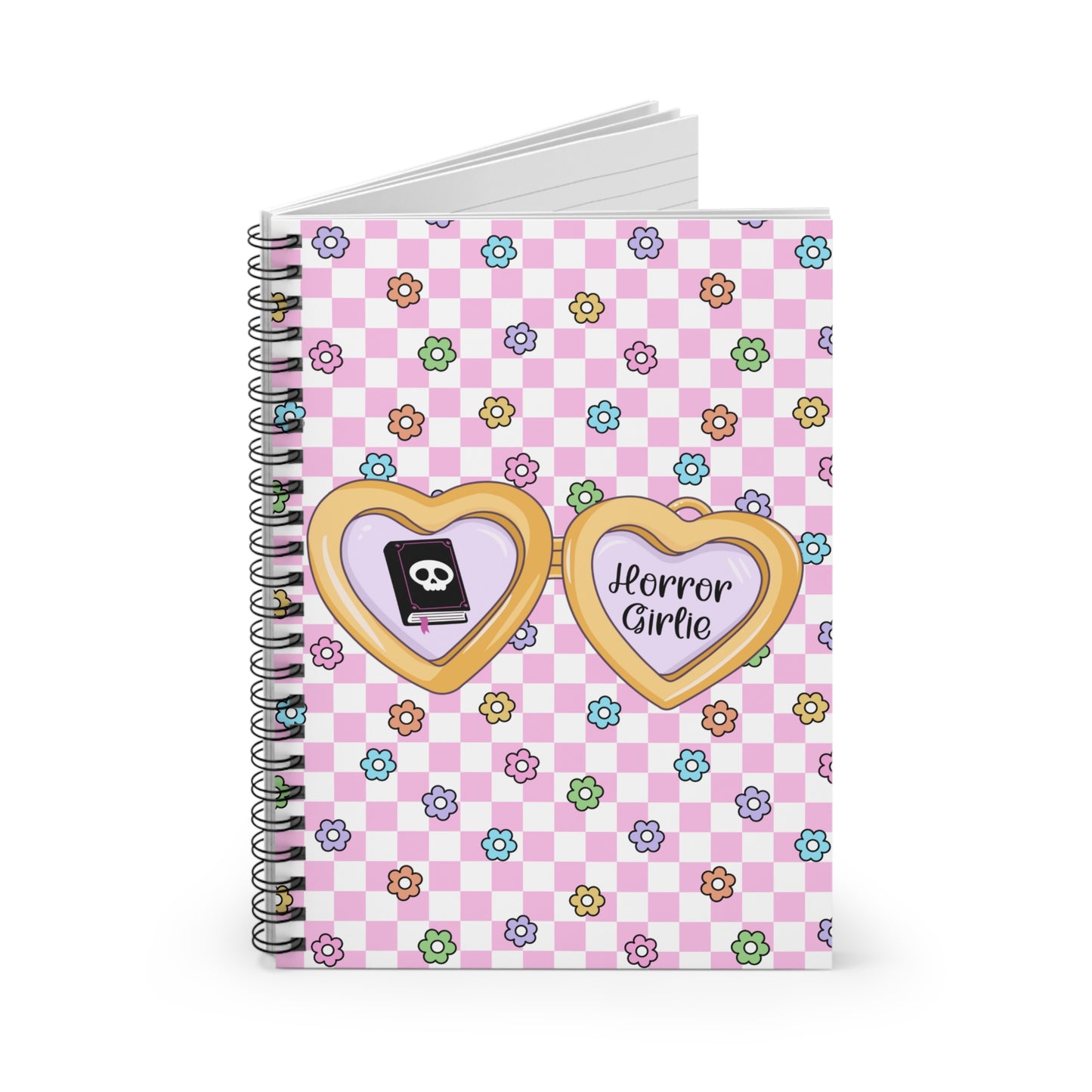 Pink Horror Girlie Spiral Notebook - Ruled Line