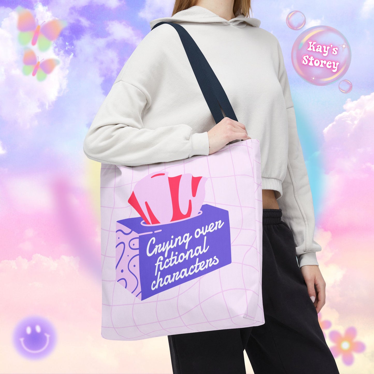 Crying over Fictional Characters Tote Bag