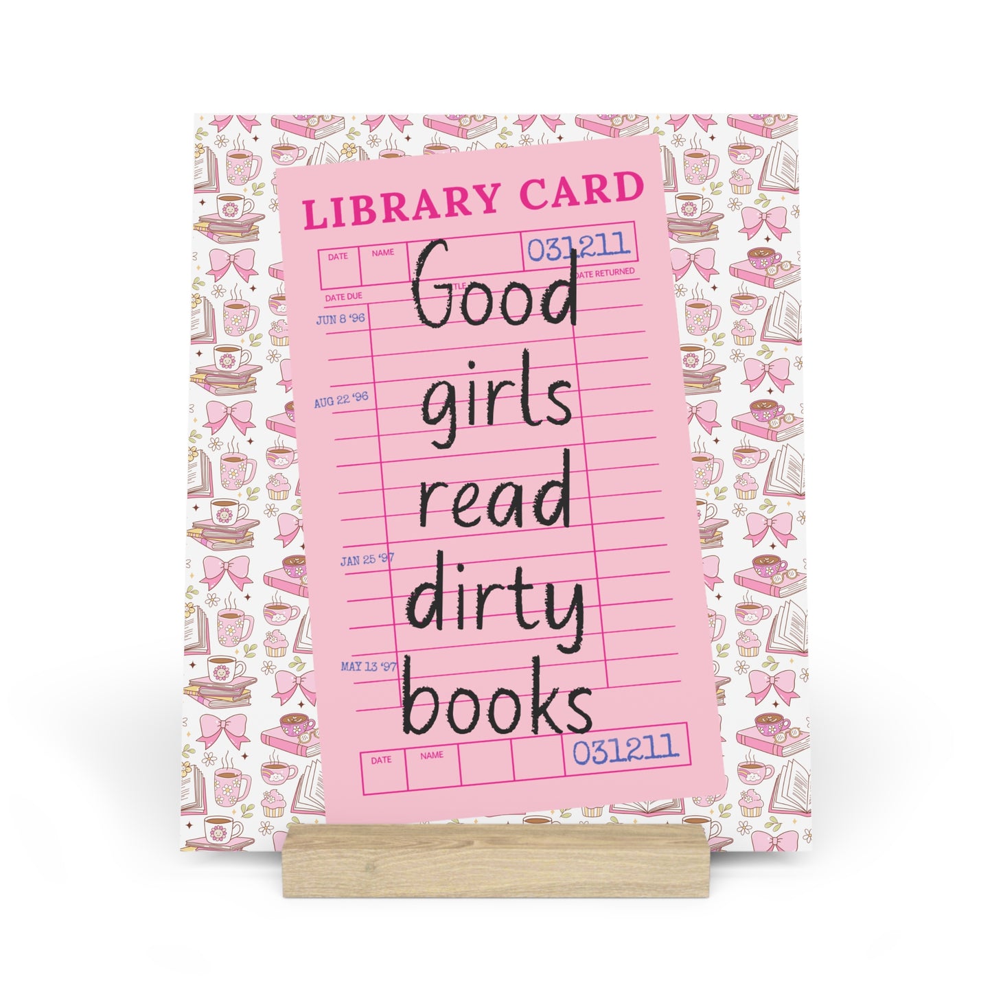 Good Girls Read Dirty Books Bookshelf Decor with Stand