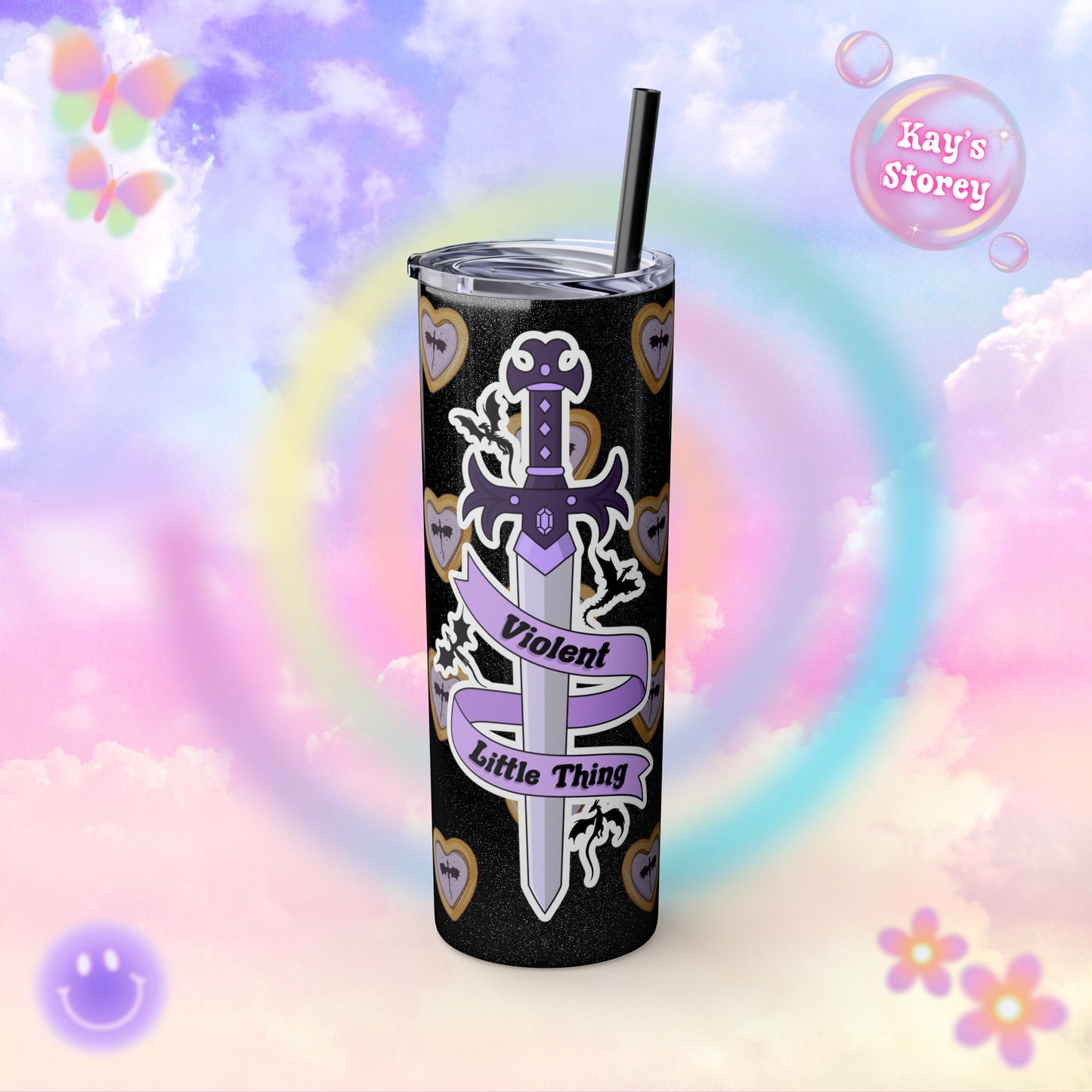 Fourth Wing Fantasy Tumbler, Romantasy Book Girl, Fourth Wing Fan Cup, Violent Little Thing Tumbler with Straw, 20oz