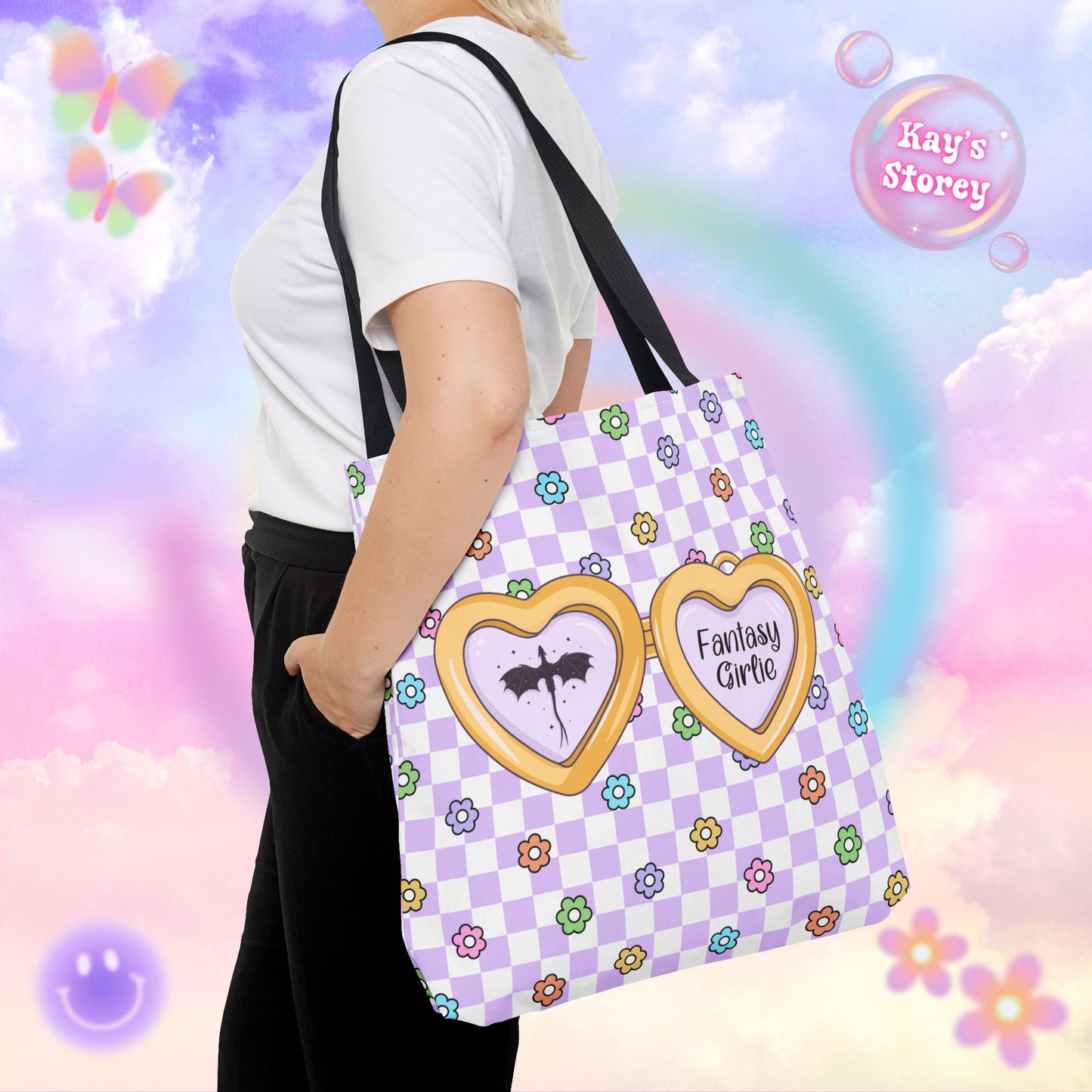Purple Fantasy Girlie Tote Bag