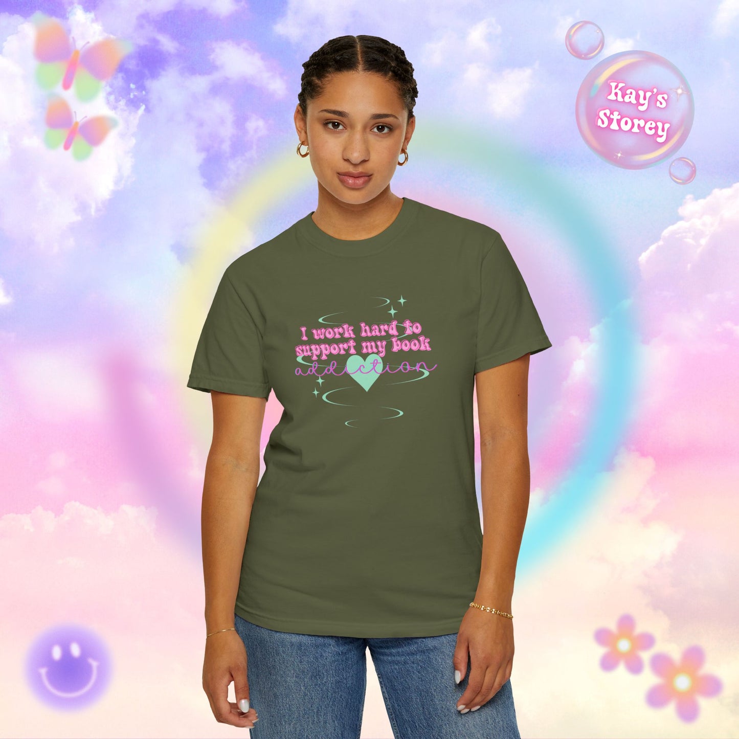 I Work Hard To Support My Book Addiction Comfort Colors T-Shirt