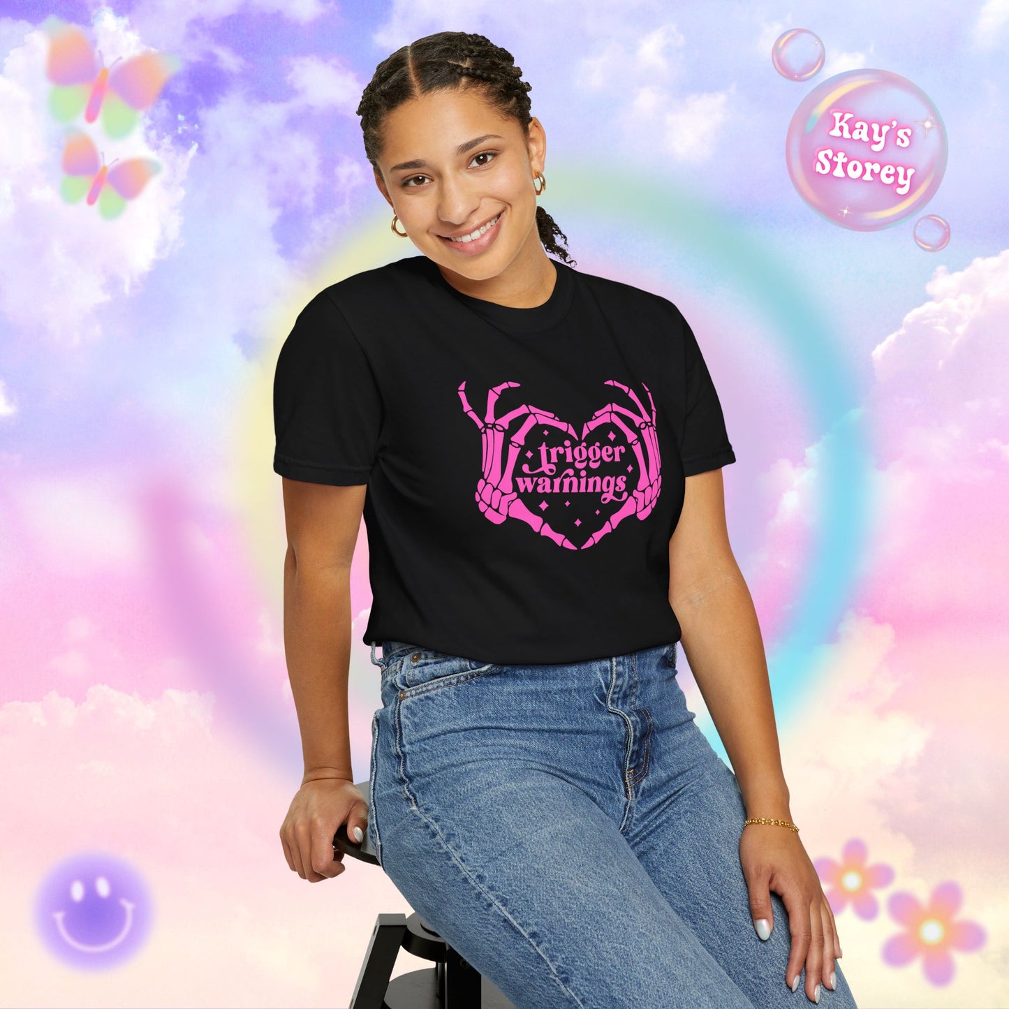 Pink Trigger Warnings Comfort Colors T-Shirt