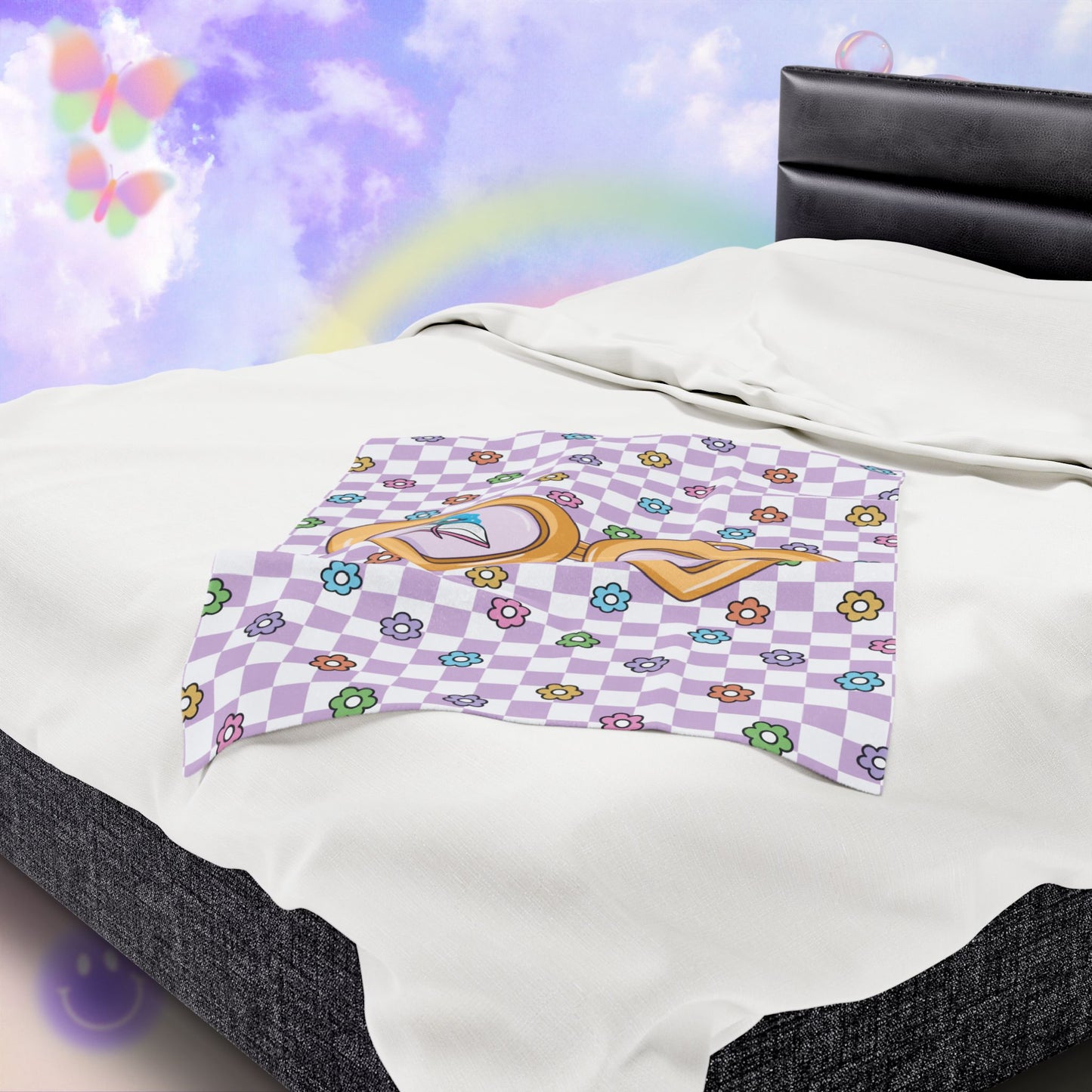 Purple Sci-Fi Girlie Velveteen Plush Blanket