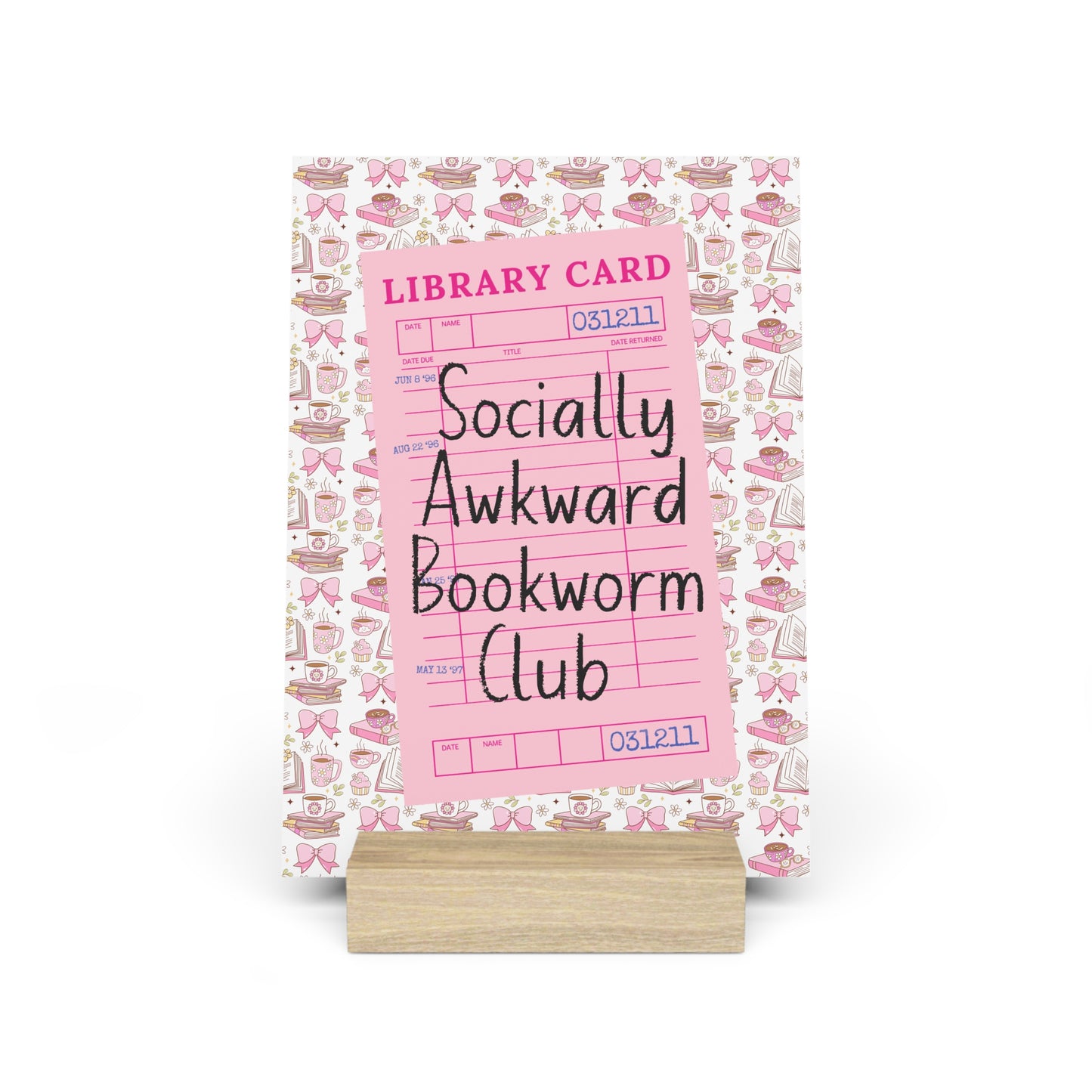 Socially Awkward Bookworm Club Bookshelf Decor with Stand