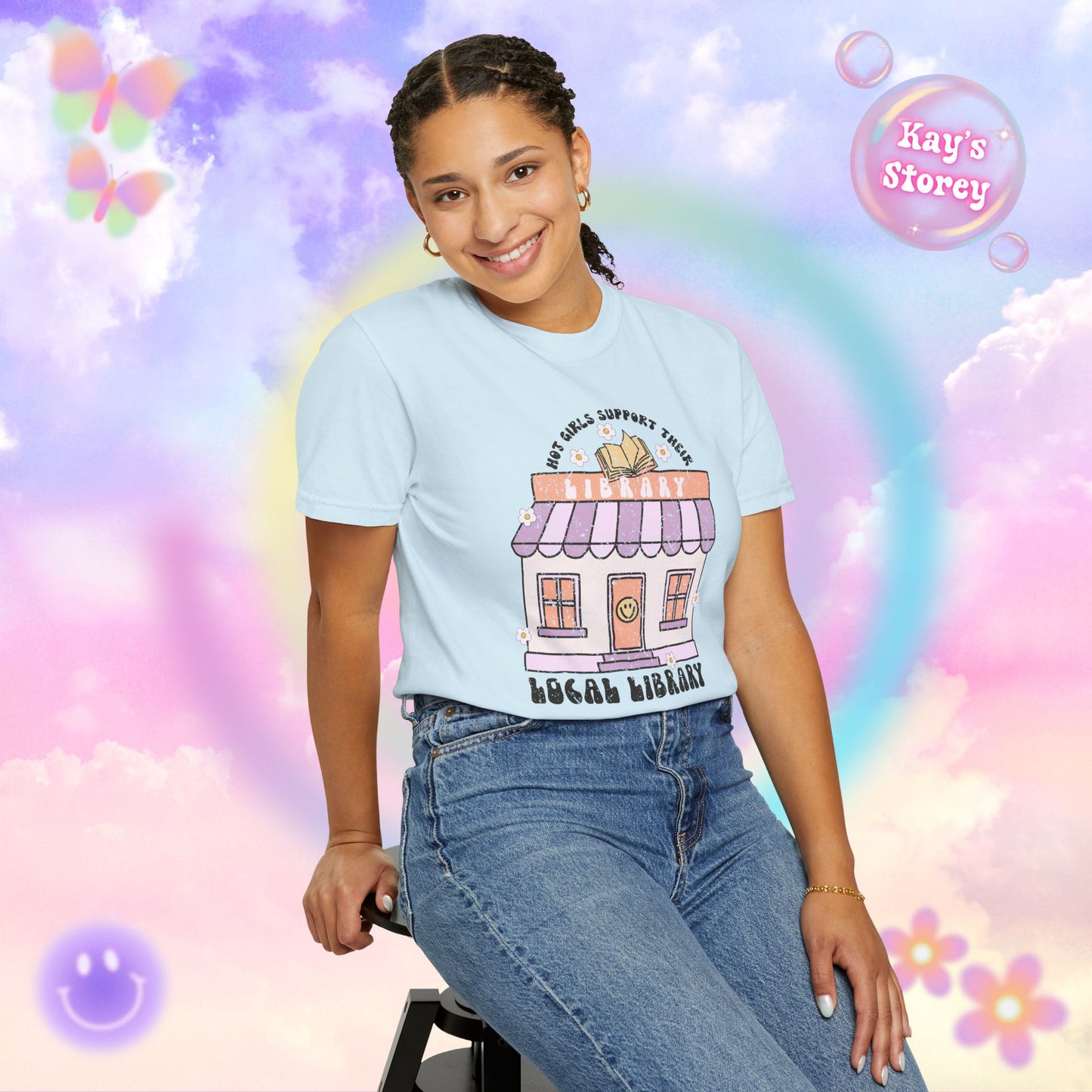 Hot Girls Support Their Local Library Comfort Colors T-Shirt