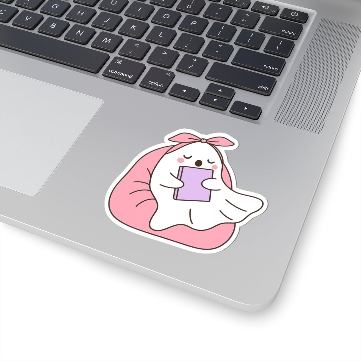 Ghostly Reading Kiss-Cut Sticker, Book Lover Sticker, Cute Sticker Set, Spooky Decals, Halloween Stickers, Vinyl Ghost Stickers