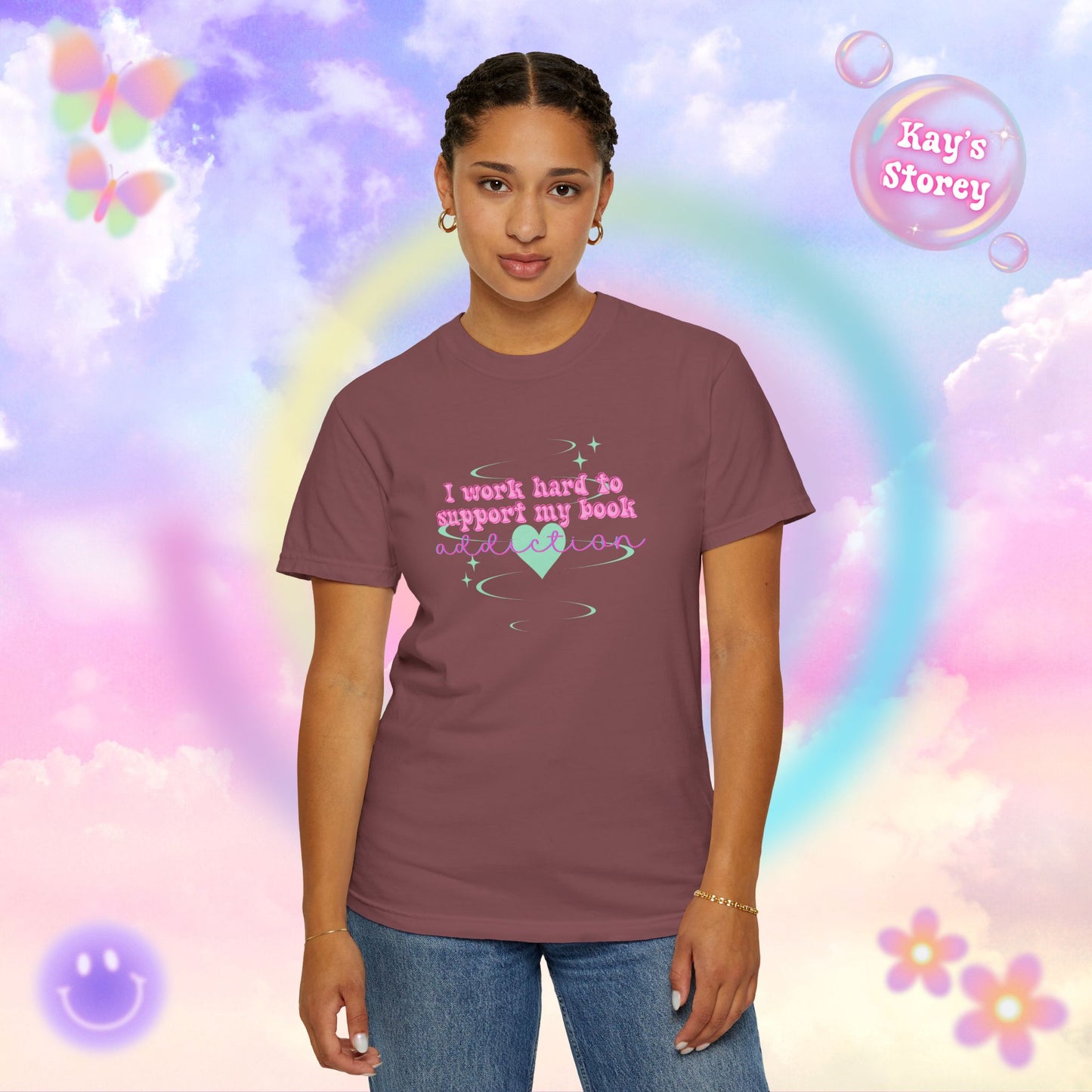 I Work Hard To Support My Book Addiction Comfort Colors T-Shirt