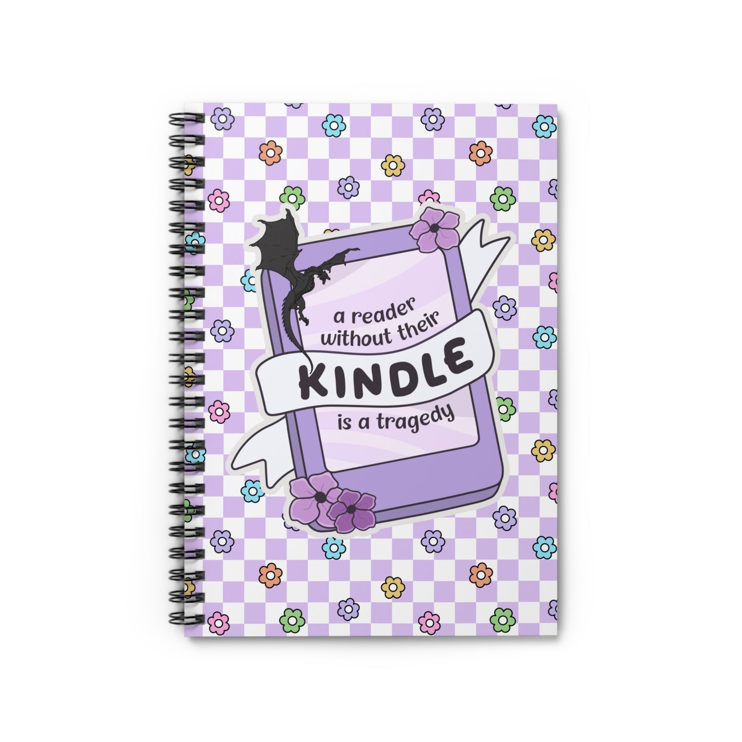 Purple Reader Without Their Kindle Spiral Notebook - Ruled Line