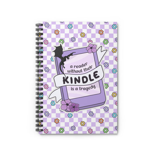 Purple Reader Without Their Kindle Spiral Notebook - Ruled Line