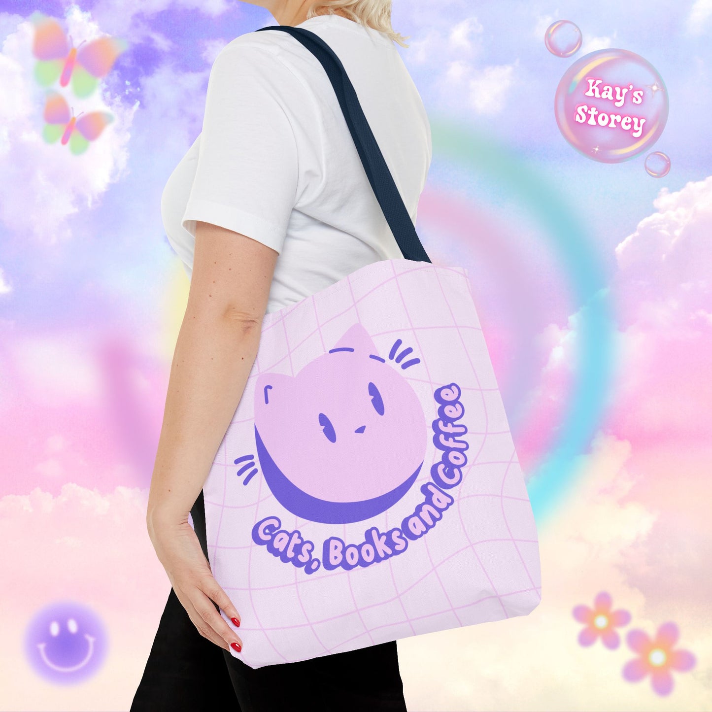Cats, Books & Coffee Tote Bag