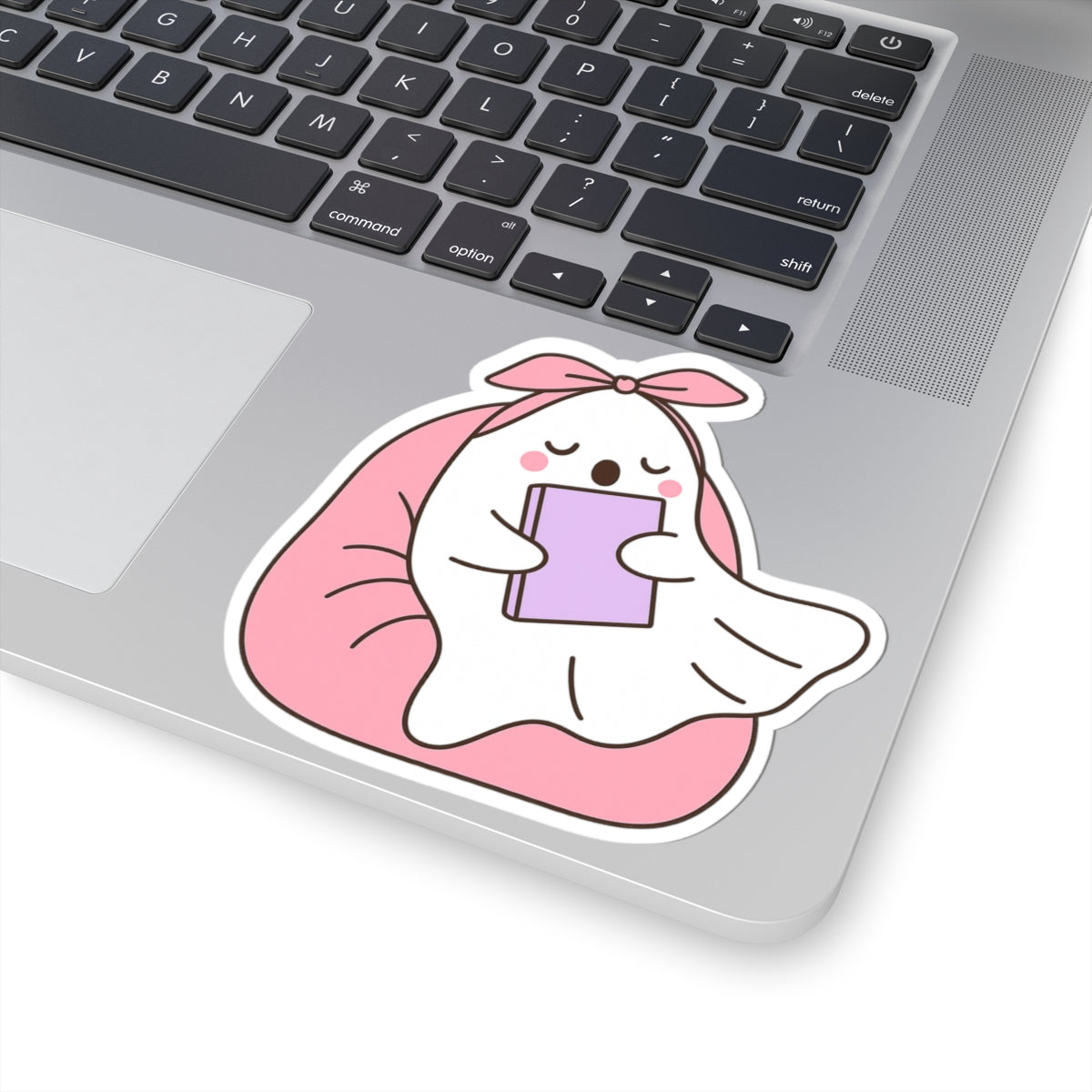 Ghostly Reading Kiss-Cut Sticker, Book Lover Sticker, Cute Sticker Set, Spooky Decals, Halloween Stickers, Vinyl Ghost Stickers