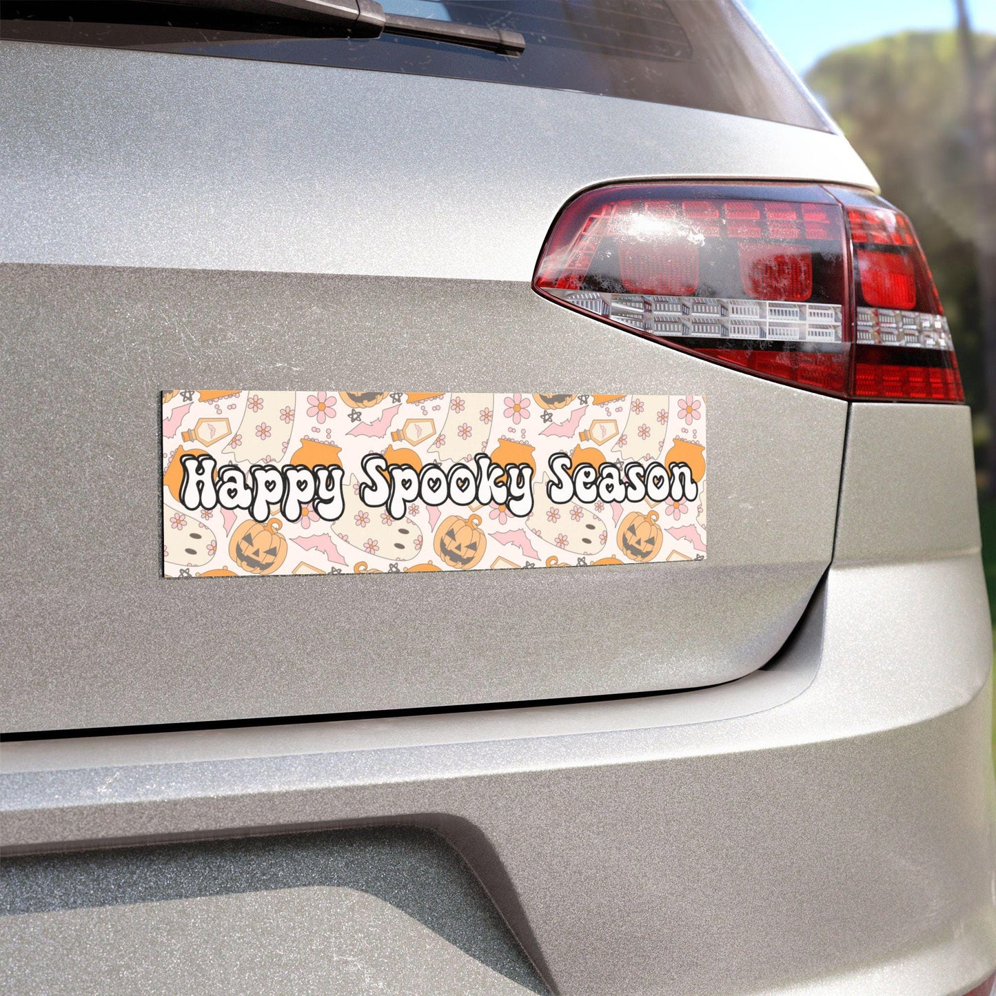 Orange Happy Spooky Season Car Magnet