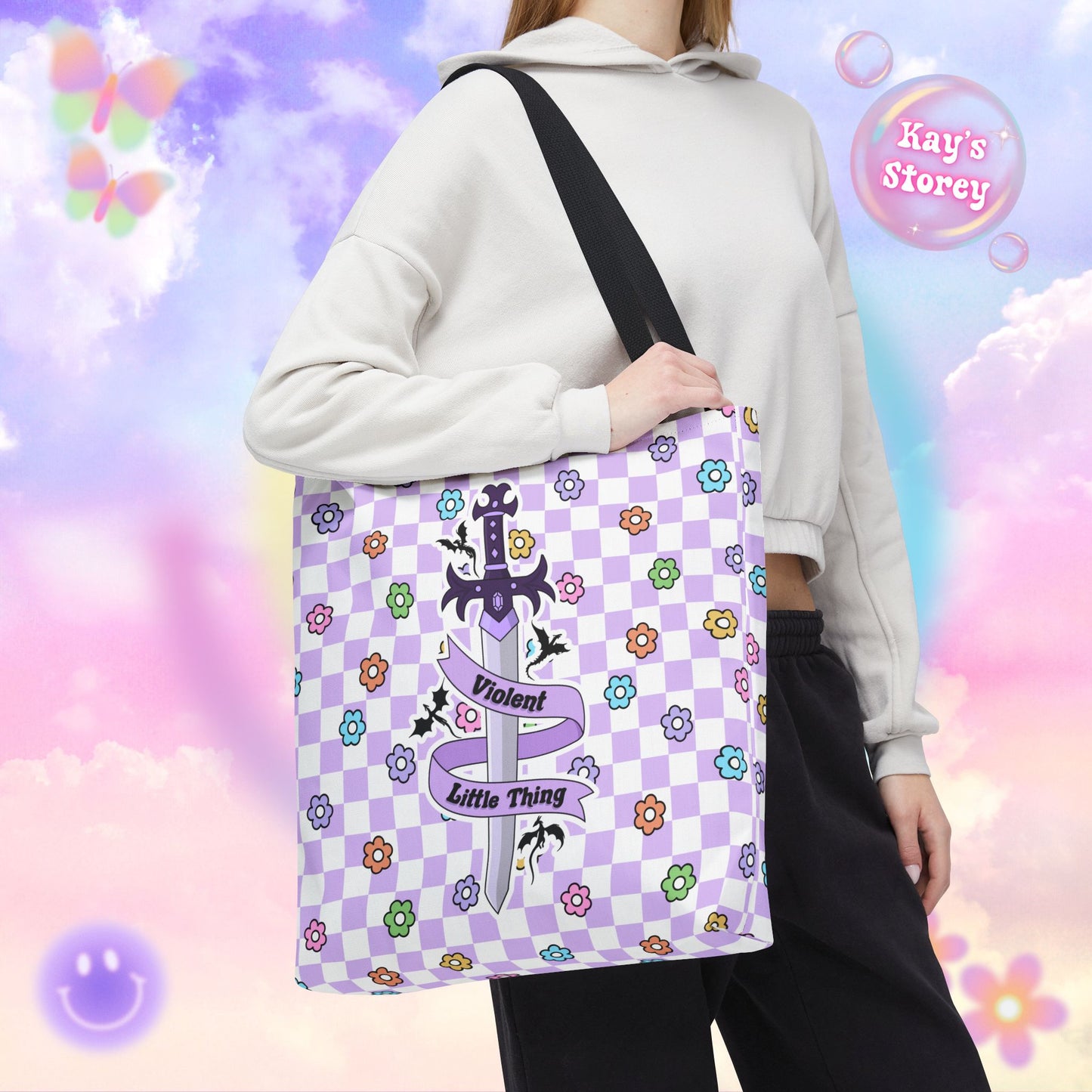 Purple Violent Little Thing Tote Bag