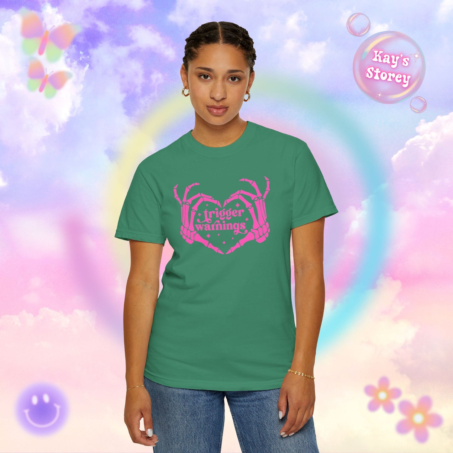 Pink Trigger Warnings Comfort Colors T-Shirt