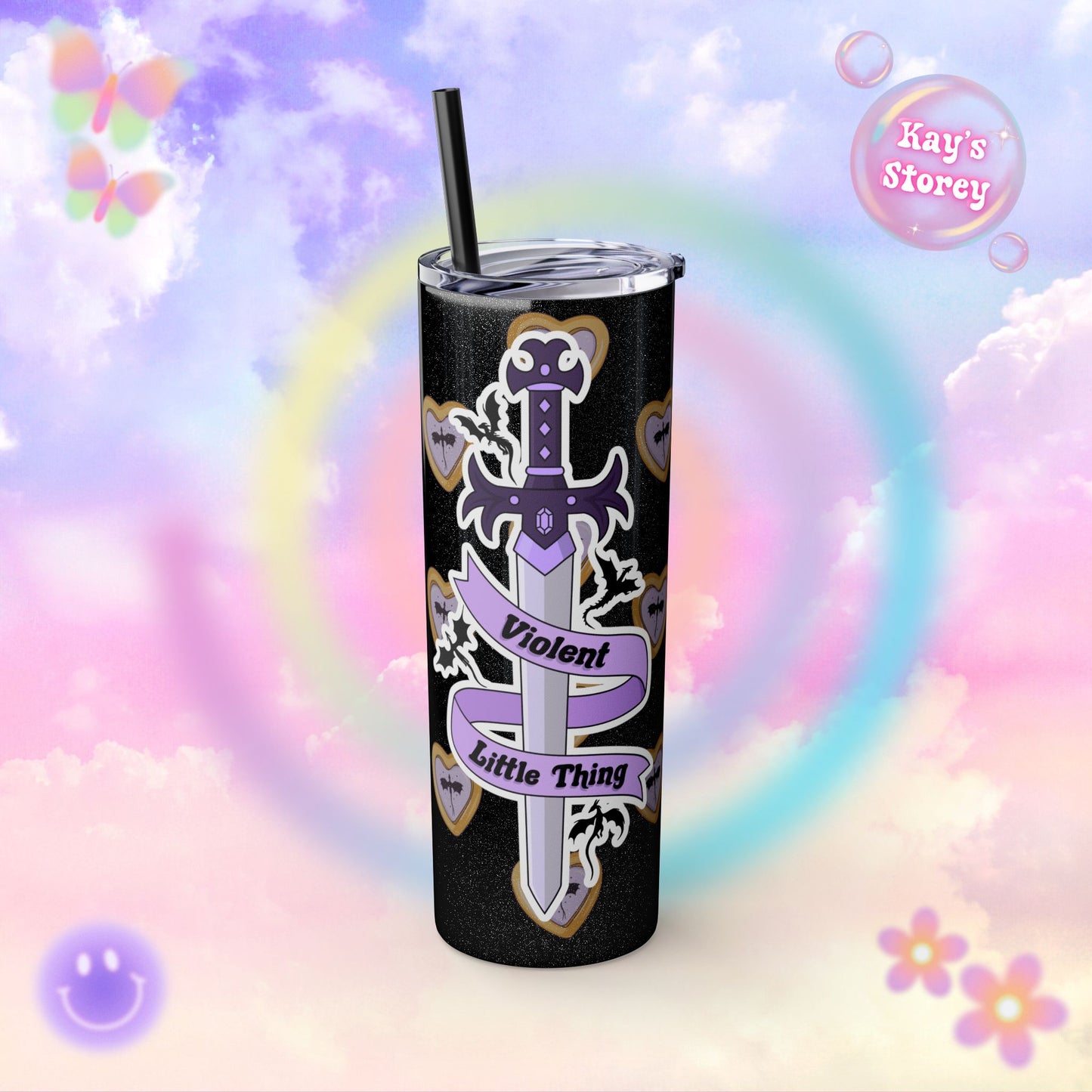 Fourth Wing Fantasy Tumbler, Romantasy Book Girl, Fourth Wing Fan Cup, Violent Little Thing Tumbler with Straw, 20oz