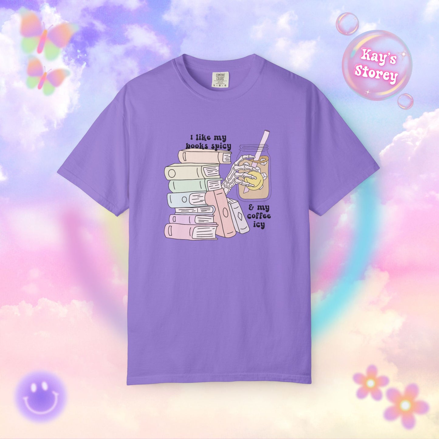Books Spicy, Coffee Icy Comfort Colors T-Shirt