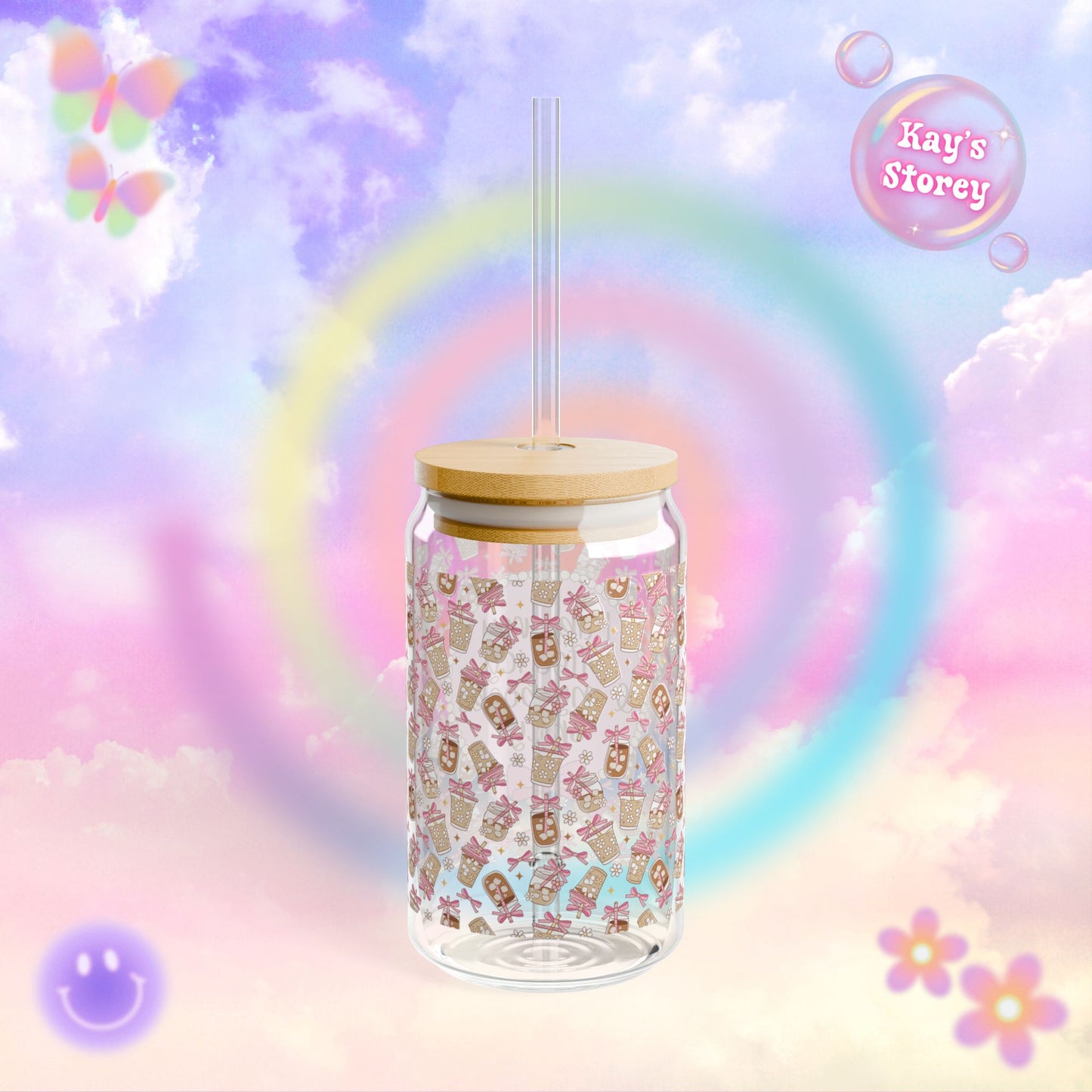 Icy Coffee Spicy Books Sipper Glass