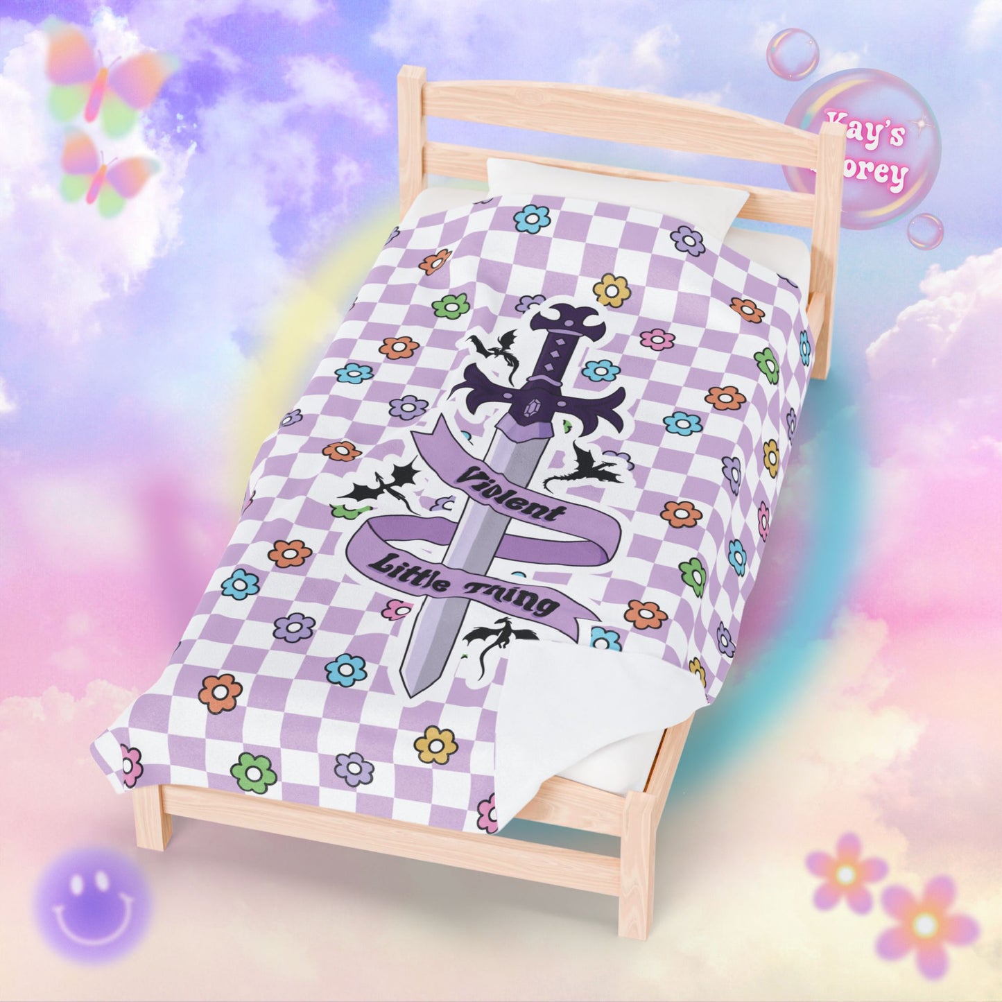 Purple Violent Little Thing Velveteen Plush Blanket