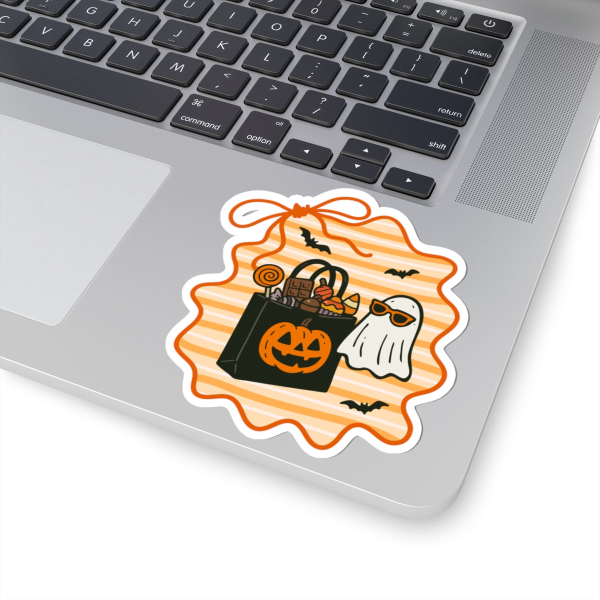 Ghostly Treats Sticker - Kiss-Cut Stickers, Halloween Sticker, Cute Ghost Design, Spooky Sticker, Decorative Sticker for Journals