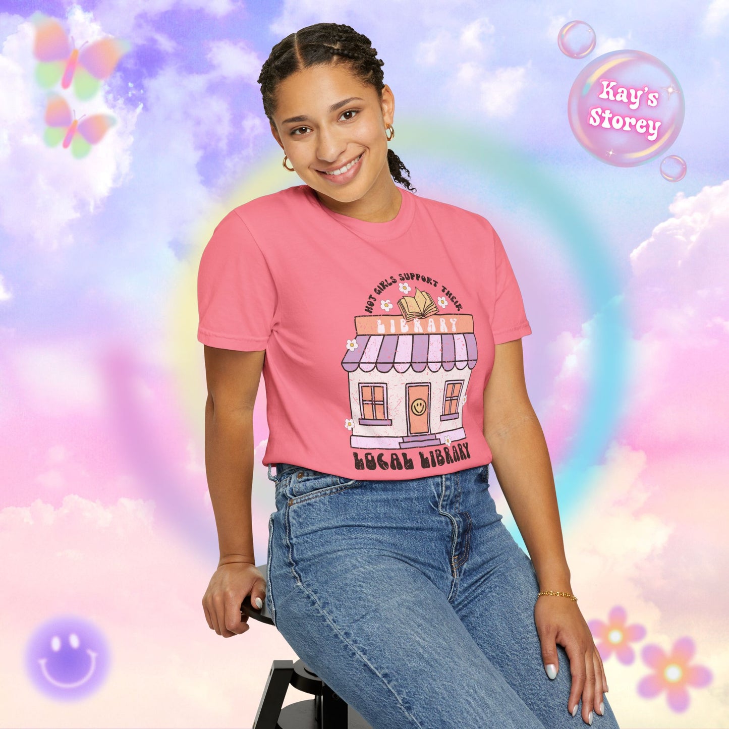 Hot Girls Support Their Local Library Comfort Colors T-Shirt