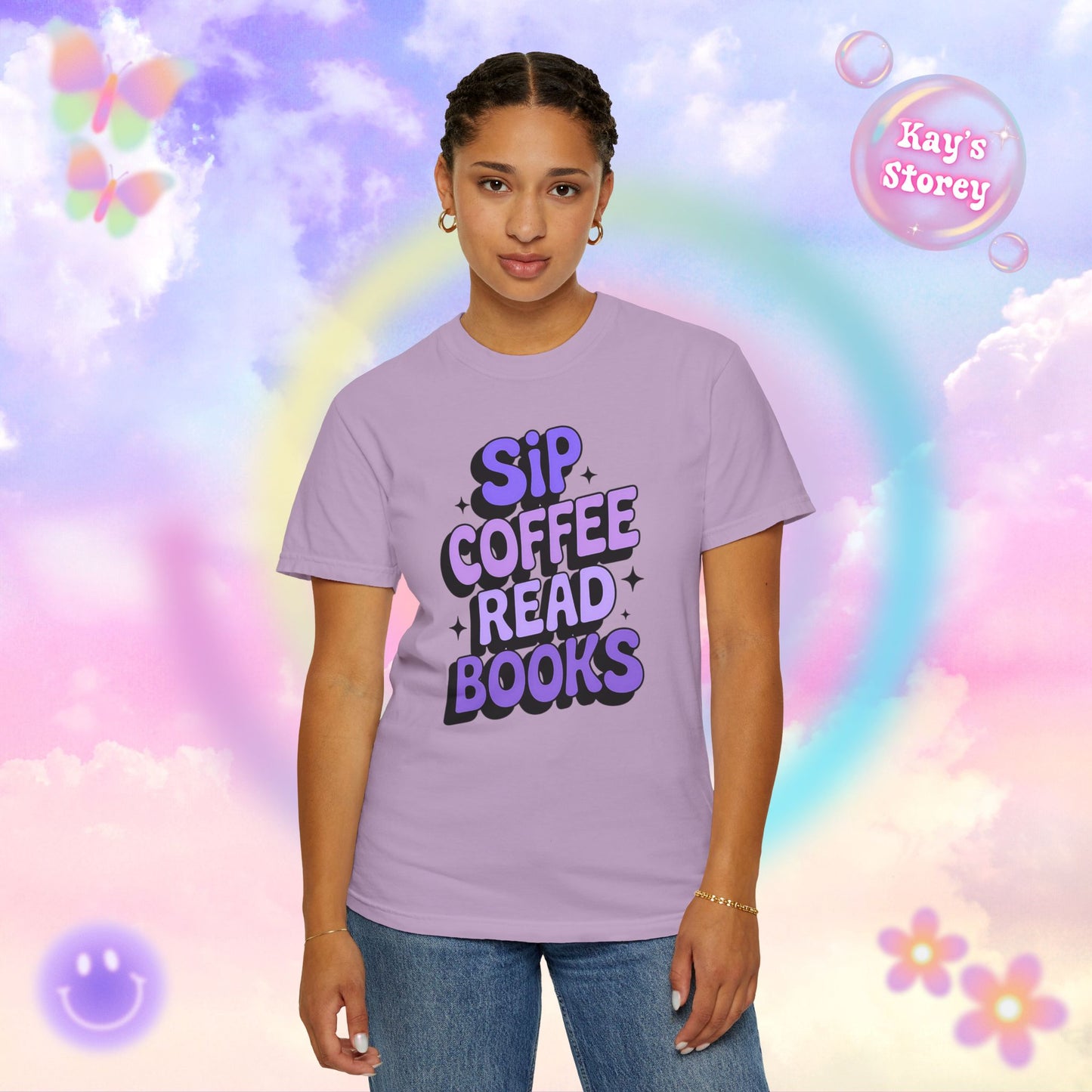 Sip Coffee Read Books Comfort Colors T-Shirt