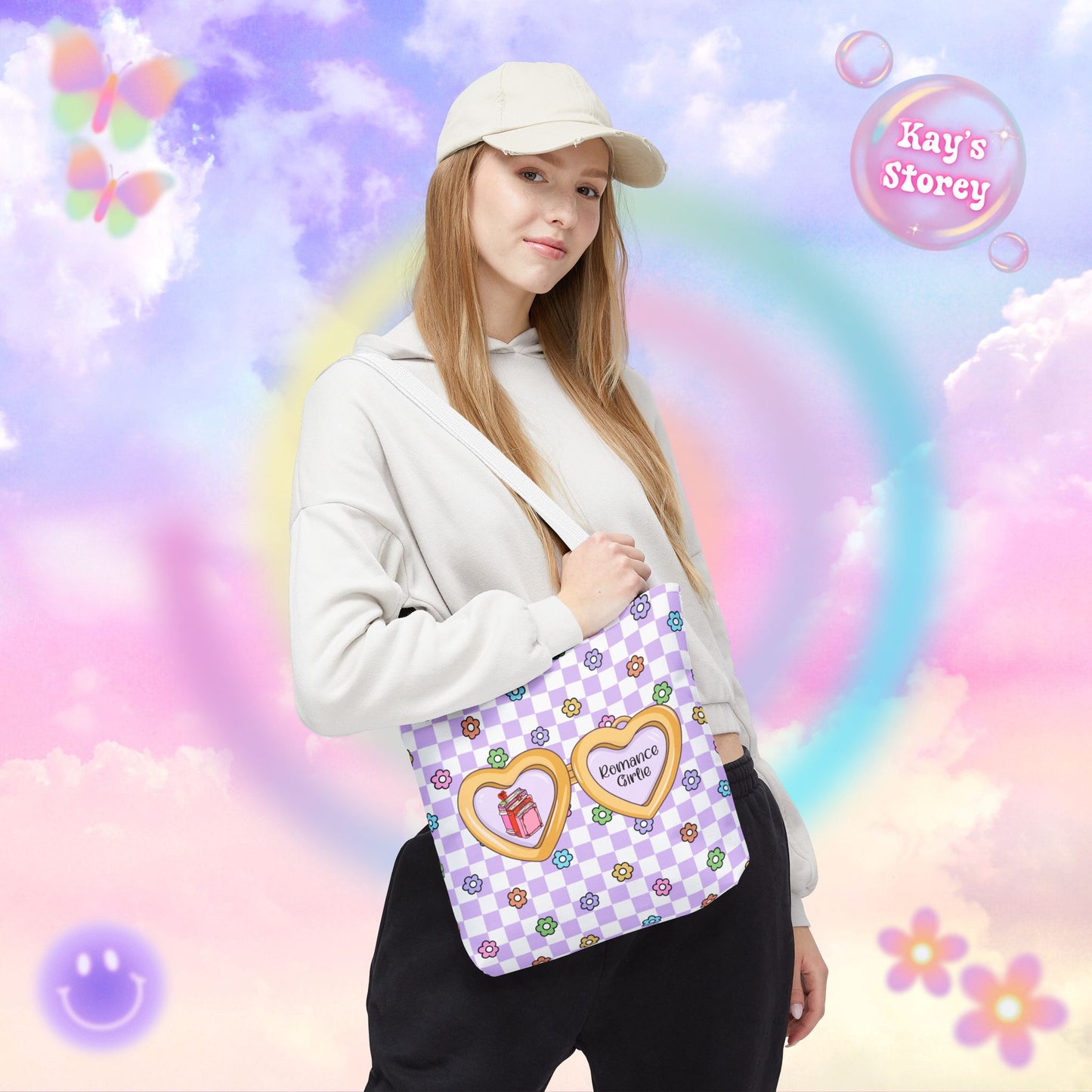 Purple Romance Girlie Tote Bag