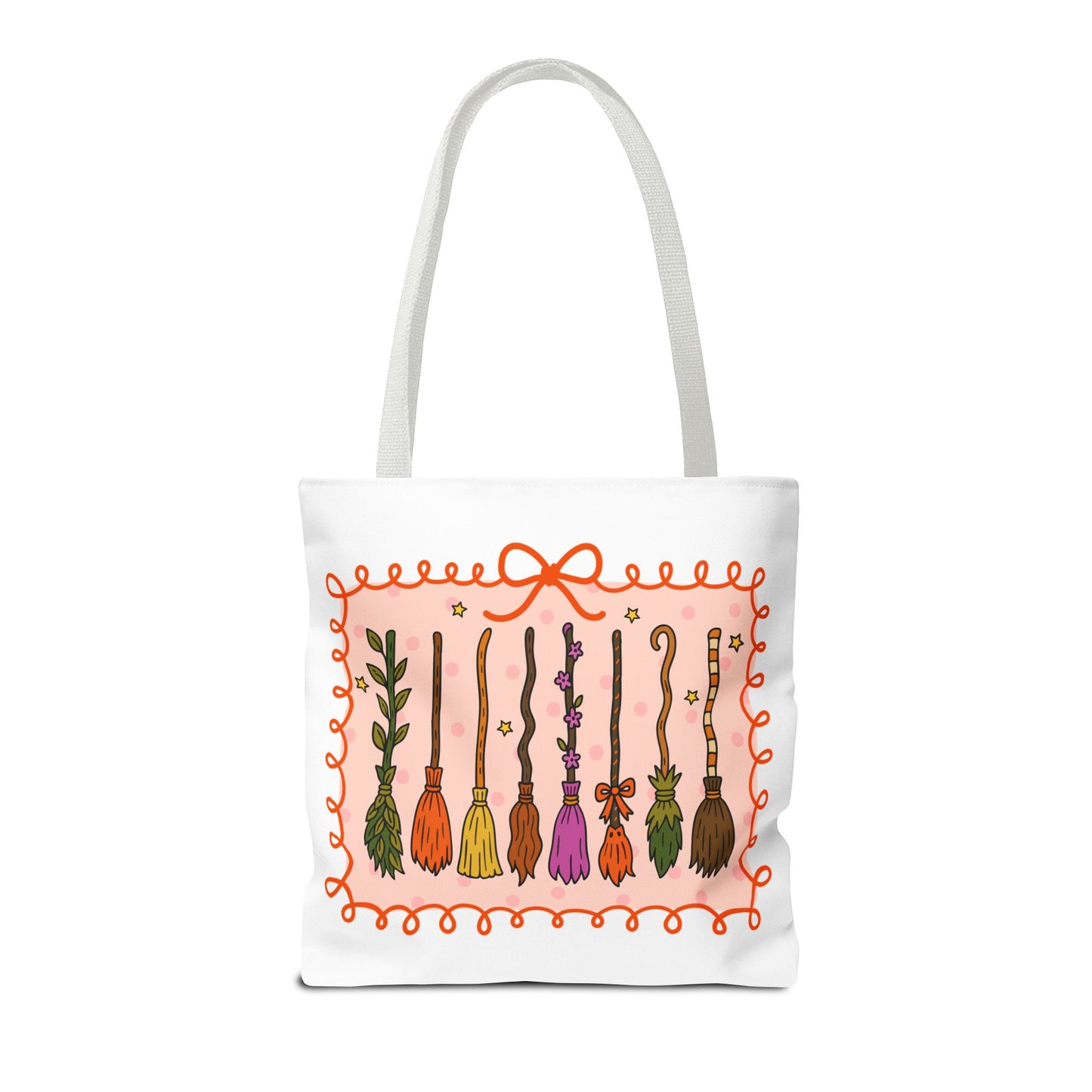 Spooky Season Witches Brooms Book Tote Bag